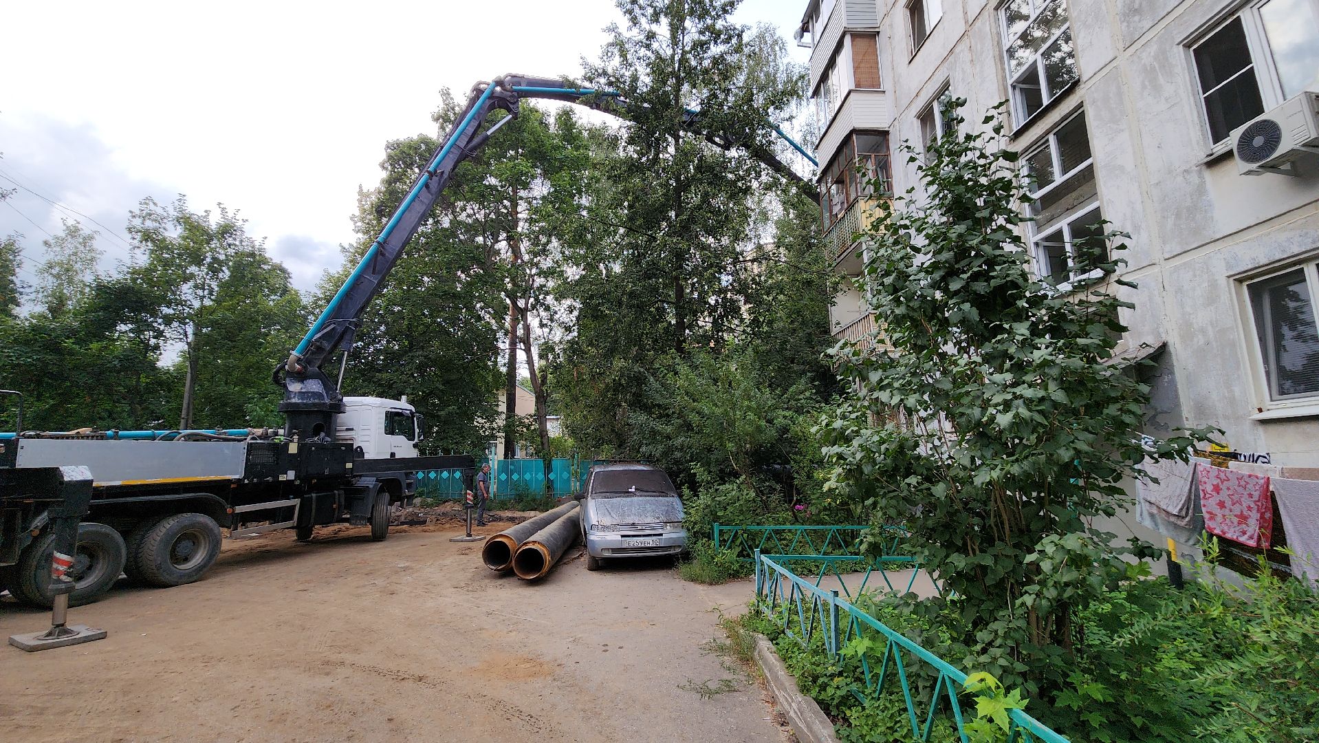 пушкино, ремонт тепловых сетей, центр города, трубы, трубопровод,