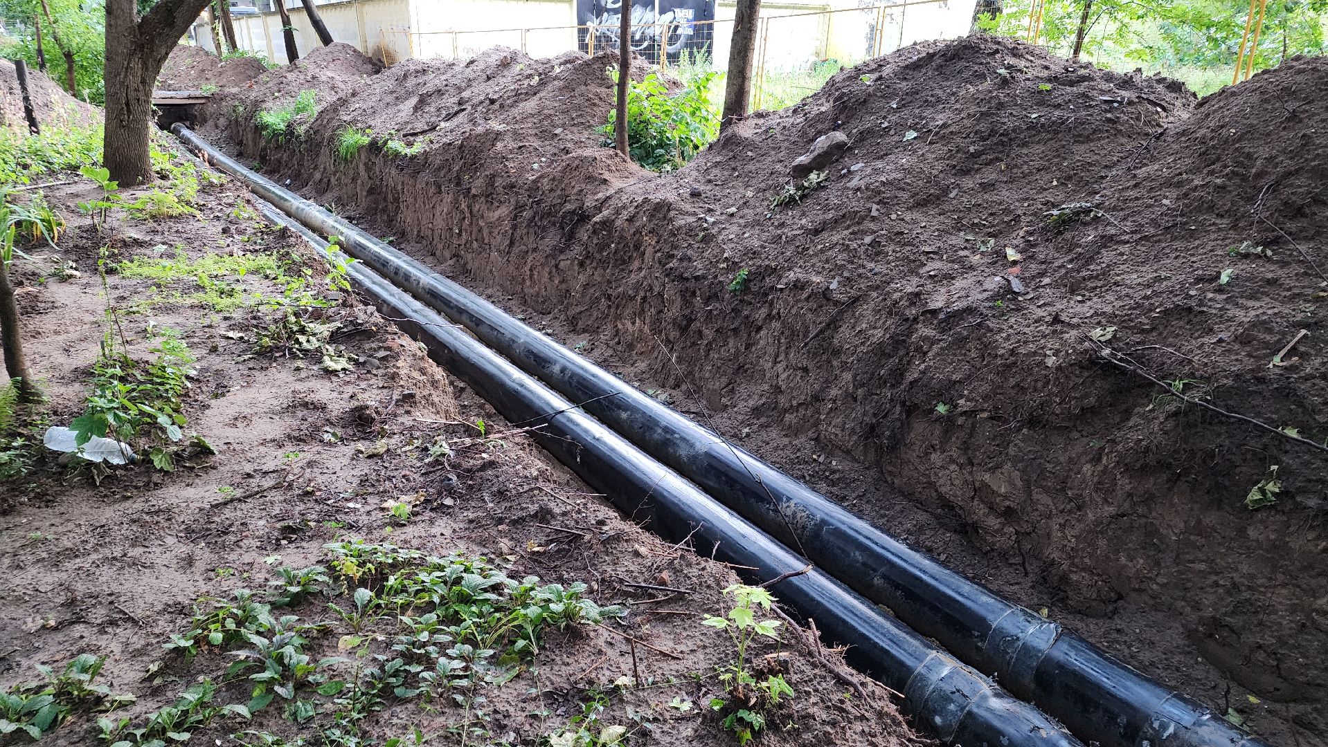 пушкино, ремонт тепловых сетей, центр города, трубы, трубопровод,