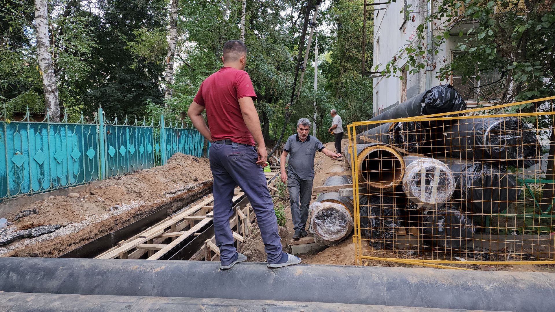 пушкино, ремонт тепловых сетей, центр города, трубы, трубопровод,