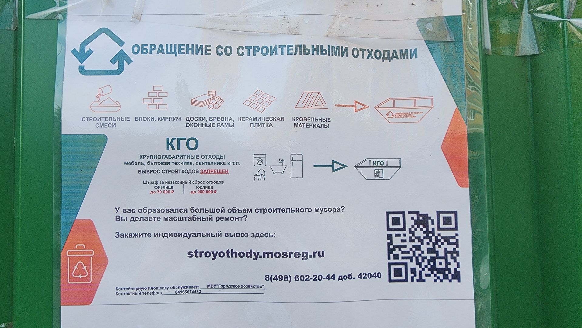 Экология, вывоз отходов, крупногабаритные отходы, раздельный сбор мусора, Лосино-Петровский, хартия,