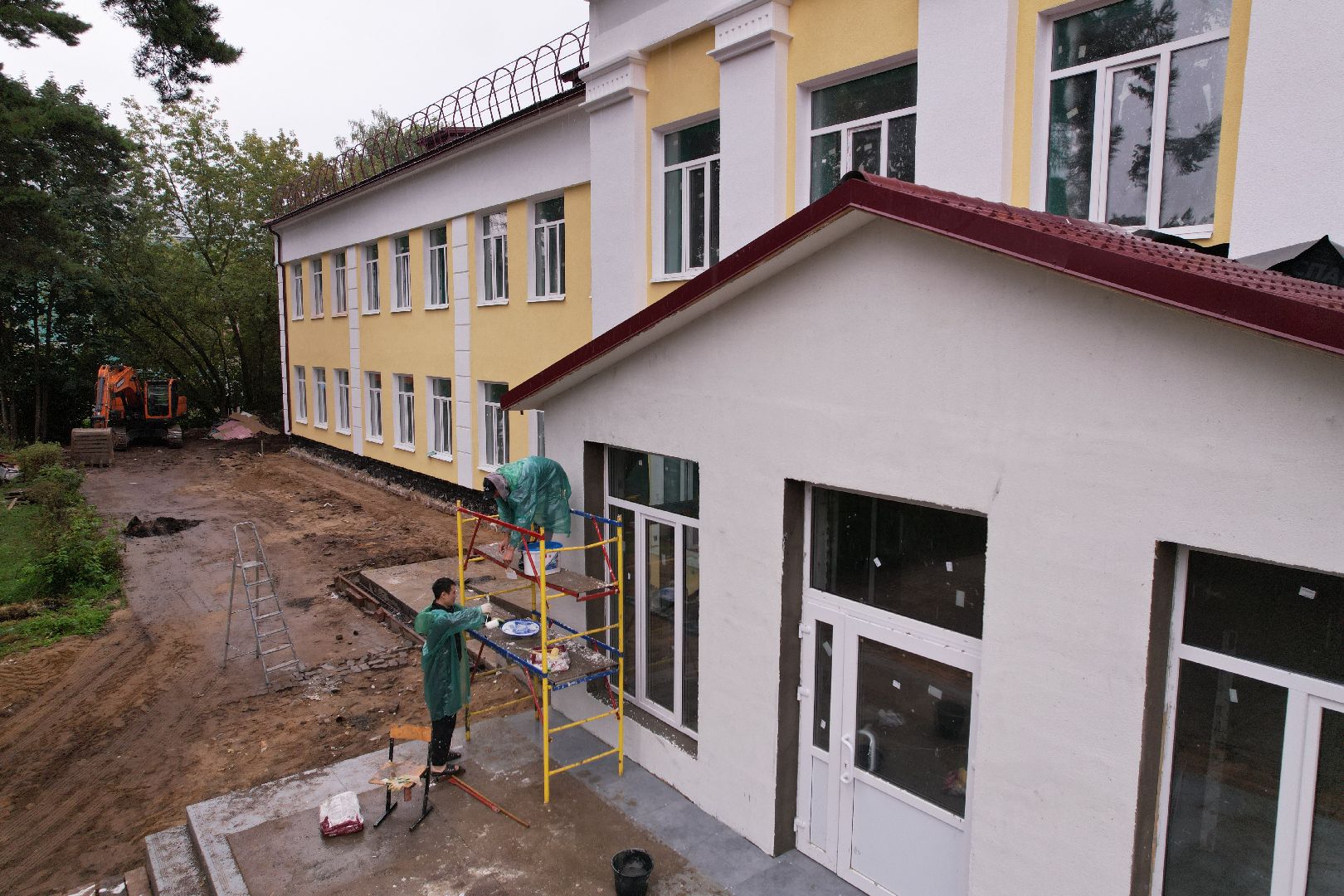 видео с коптера, школа, дубна,