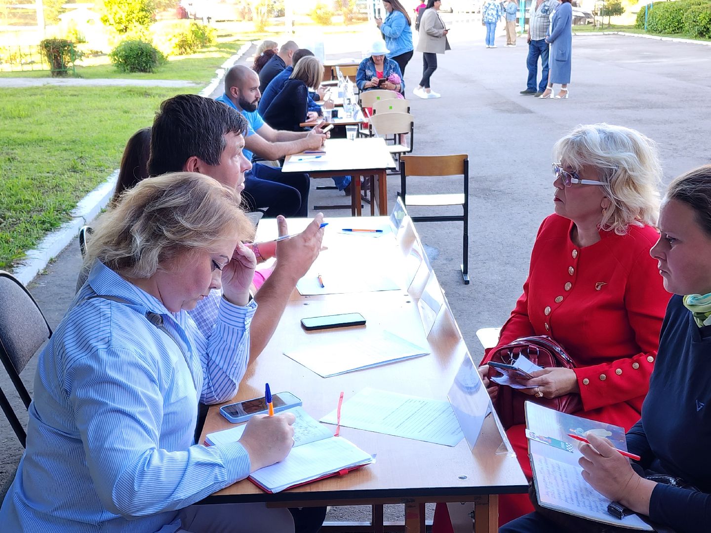 Чехов, село Стремилово, выездная администрация, встреча с жителями, обращения граждан, благоустройство, опиловка деревьев, дорожный ремонт, уличное освещение, улица Луговая,