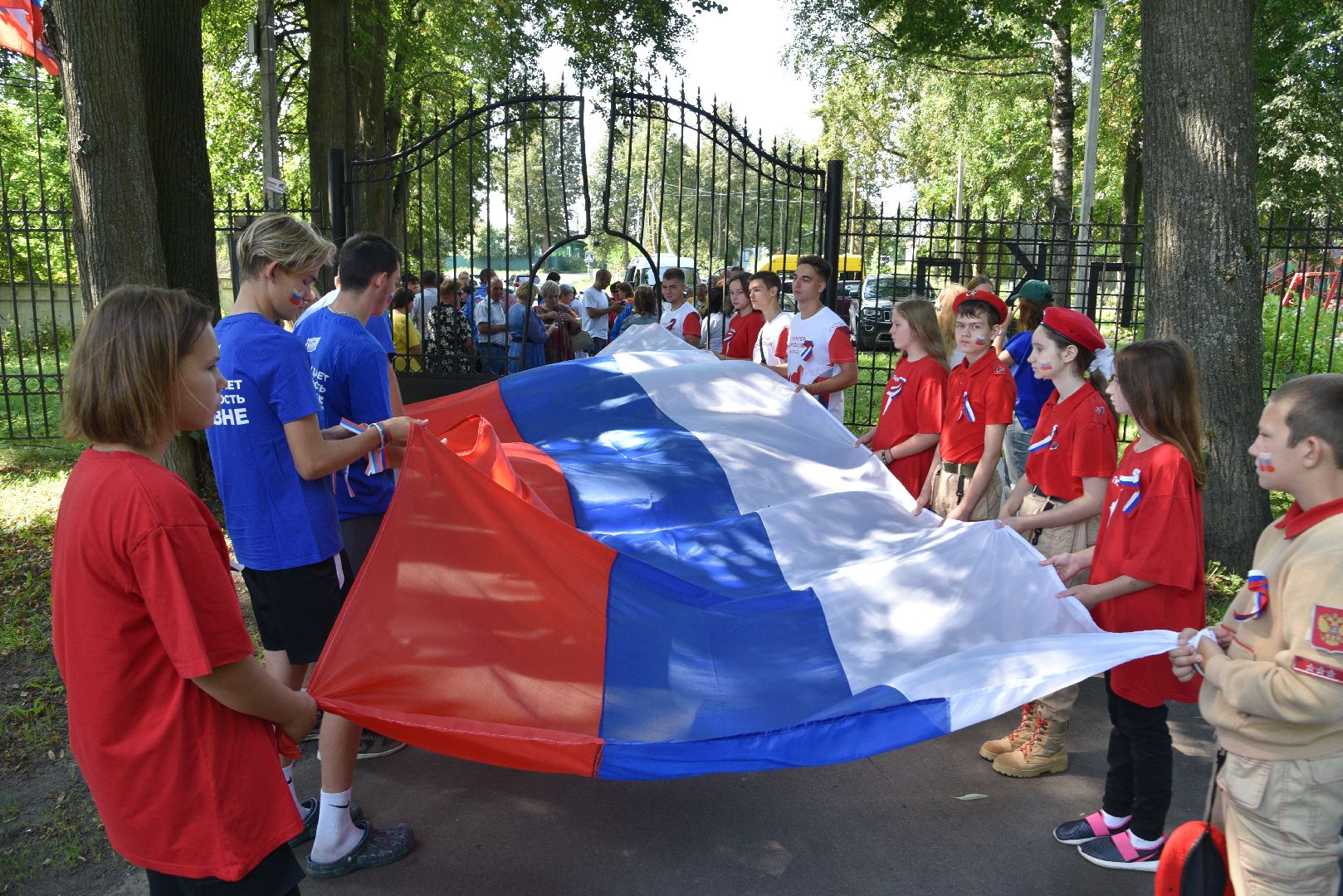 лотошино, лотошинский парк, день государственного флага россии, акция, флаг россии, парки подмосковья,