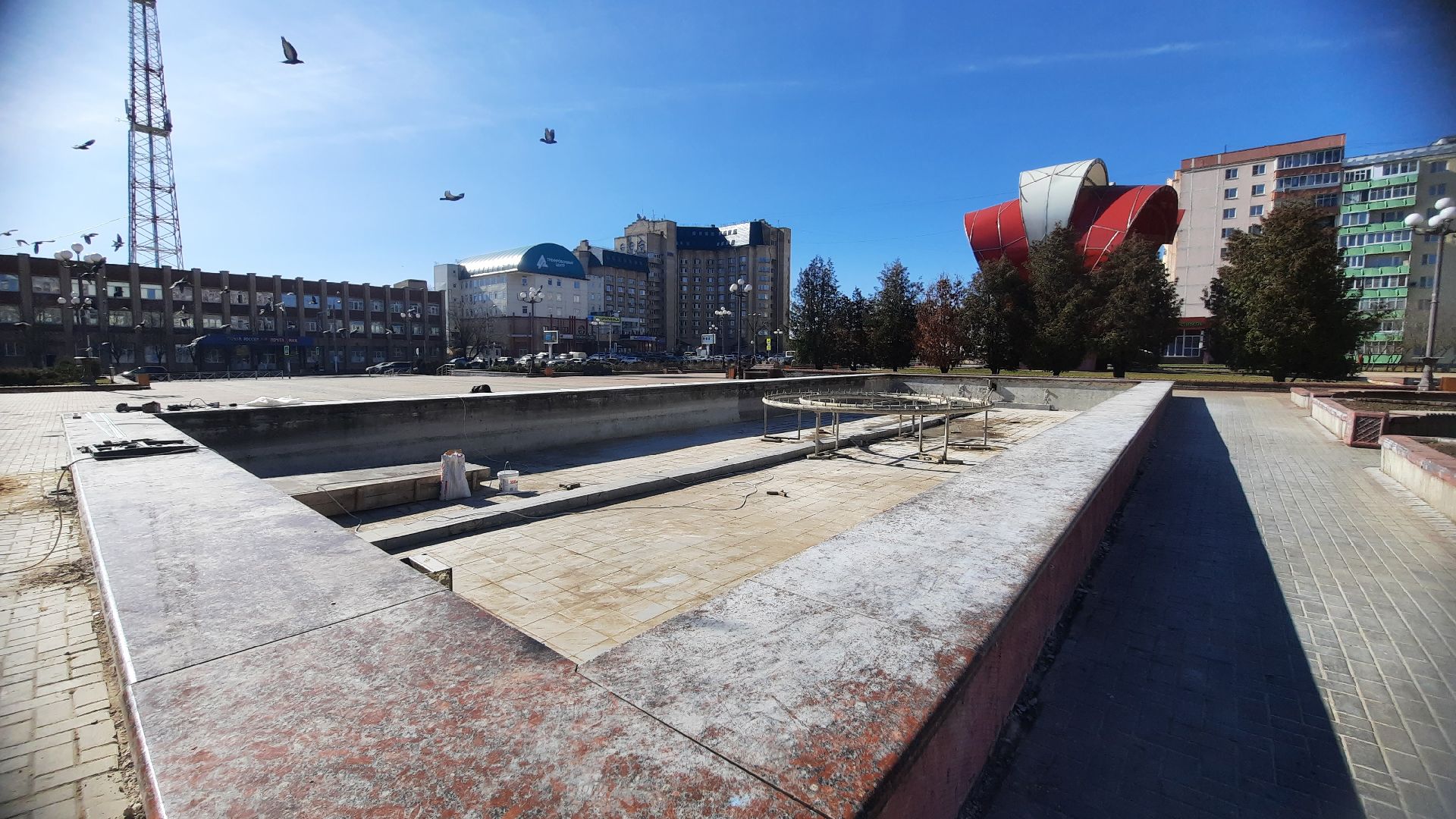 Фонтан, пуск фонтанов, город, Наро-Фоминск, перемены