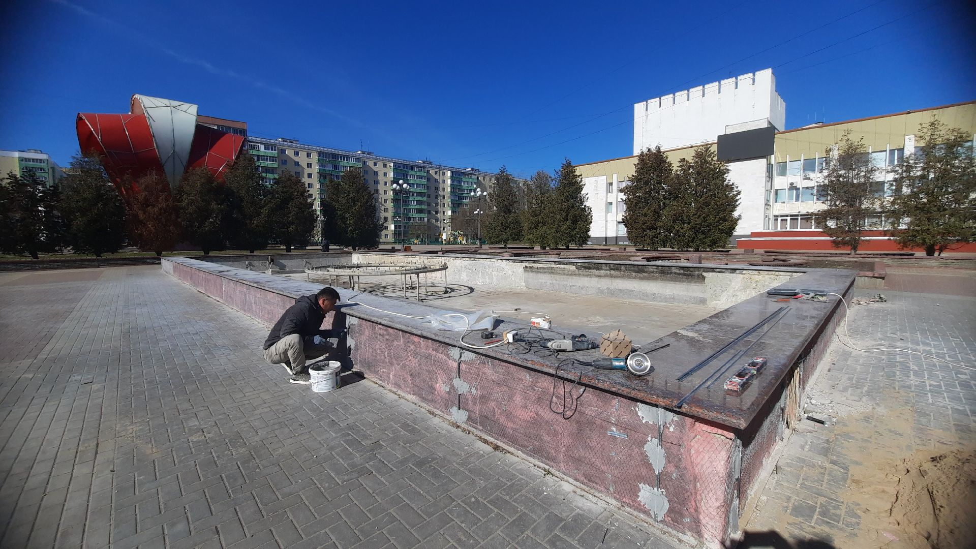 Фонтан, пуск фонтанов, город, Наро-Фоминск, перемены