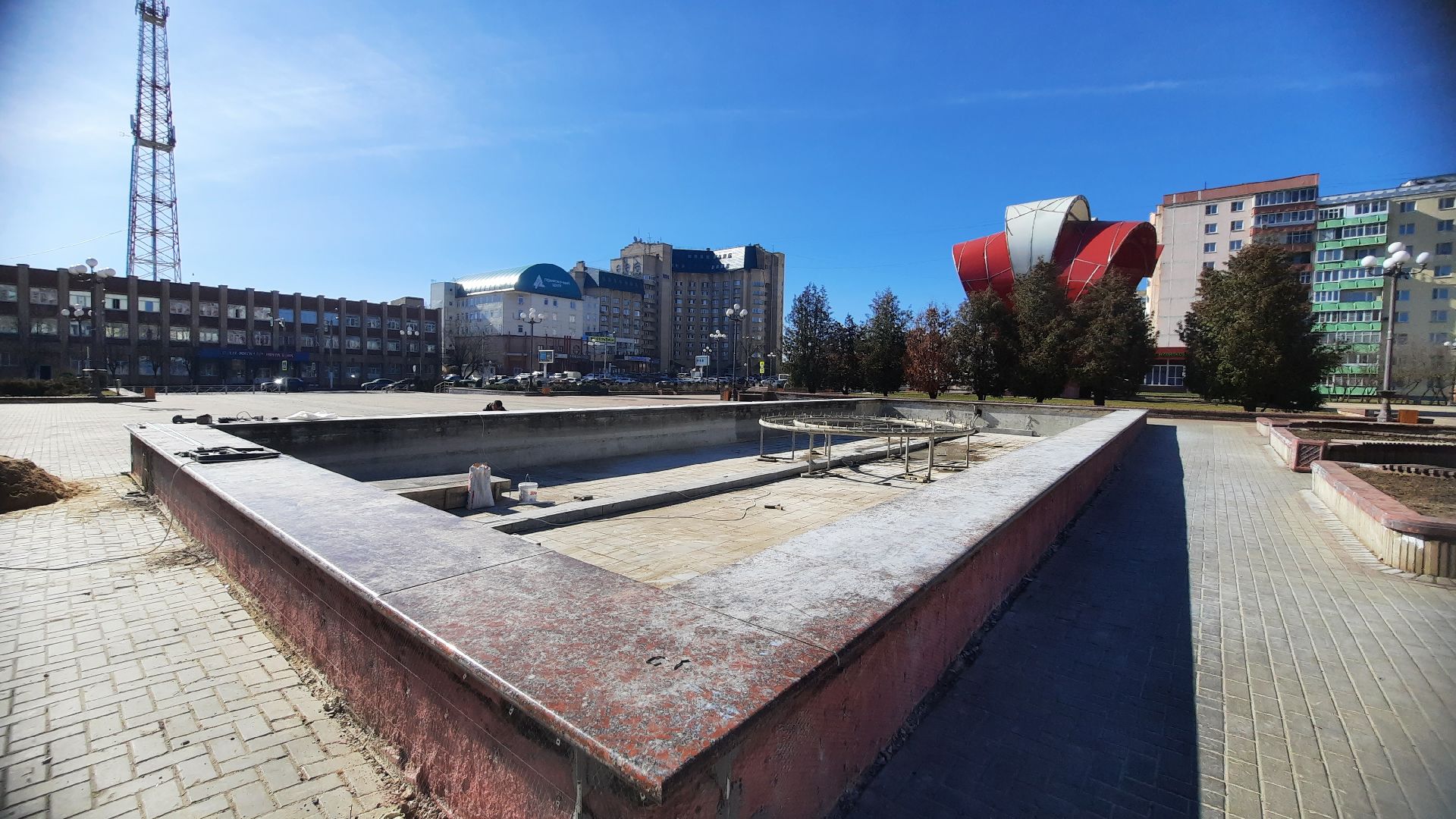 Фонтан, пуск фонтанов, город, Наро-Фоминск, перемены