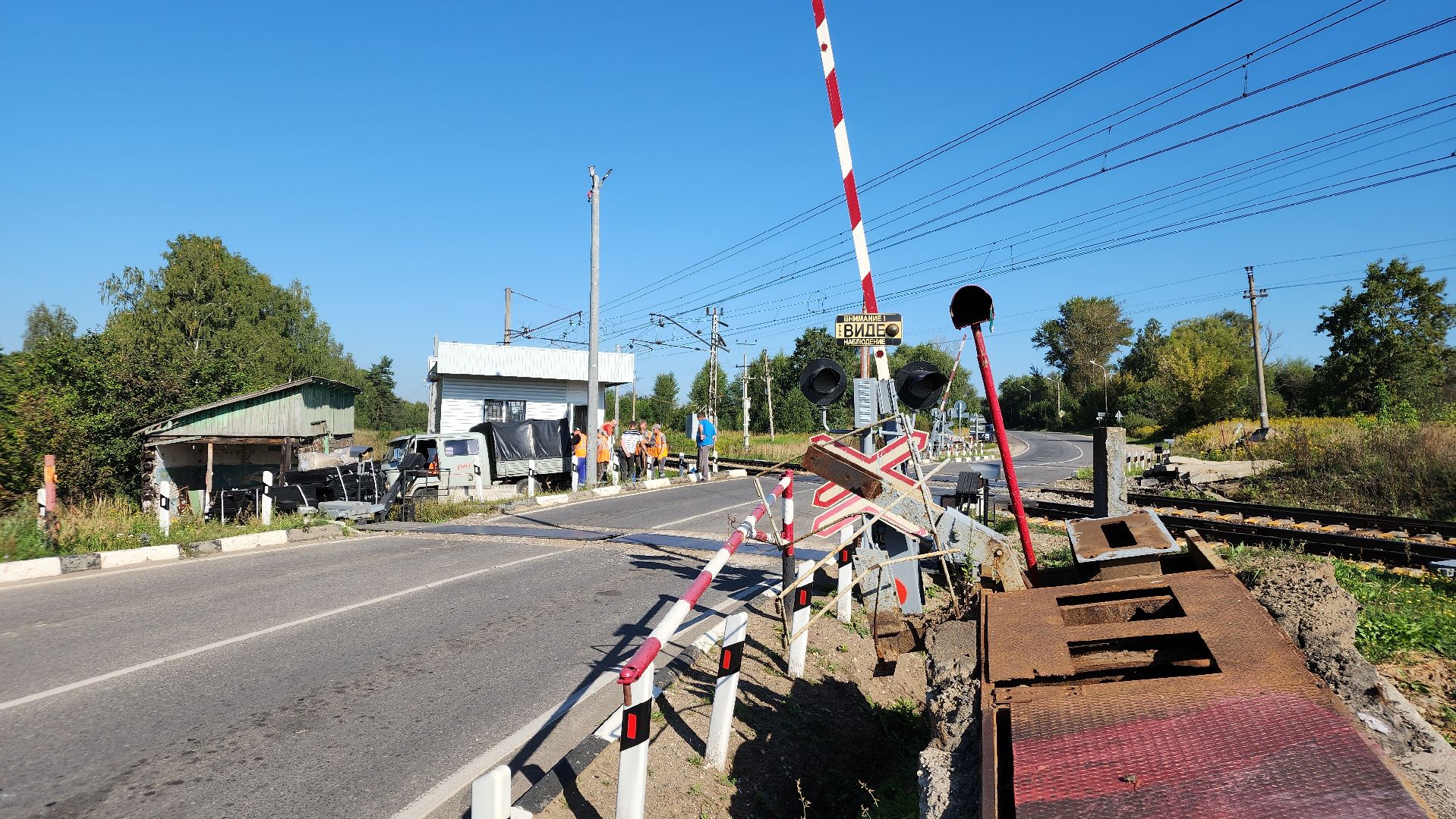 ступино, ремонт переезда,ржд,