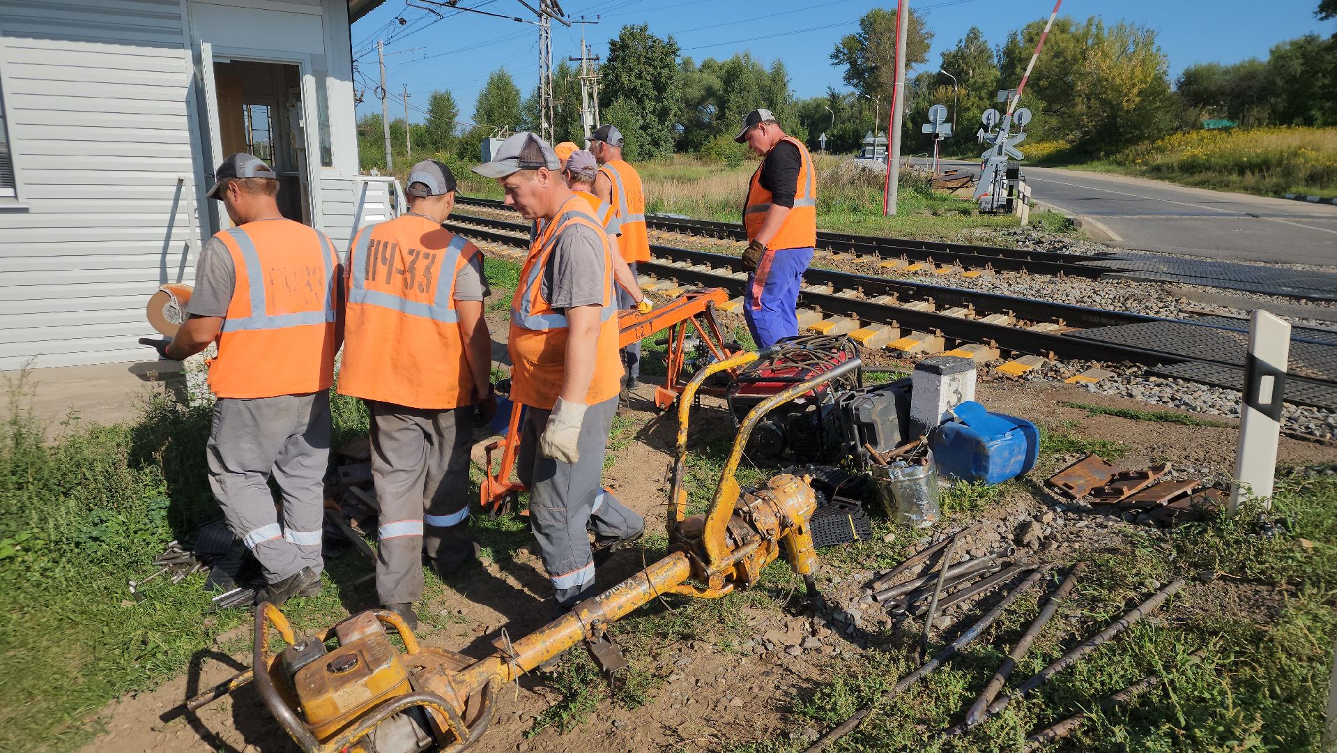 ступино, ремонт переезда,ржд,