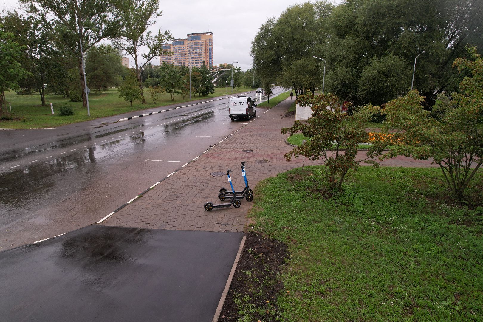 видео с коптера, дубна, набережная, благоустройство,