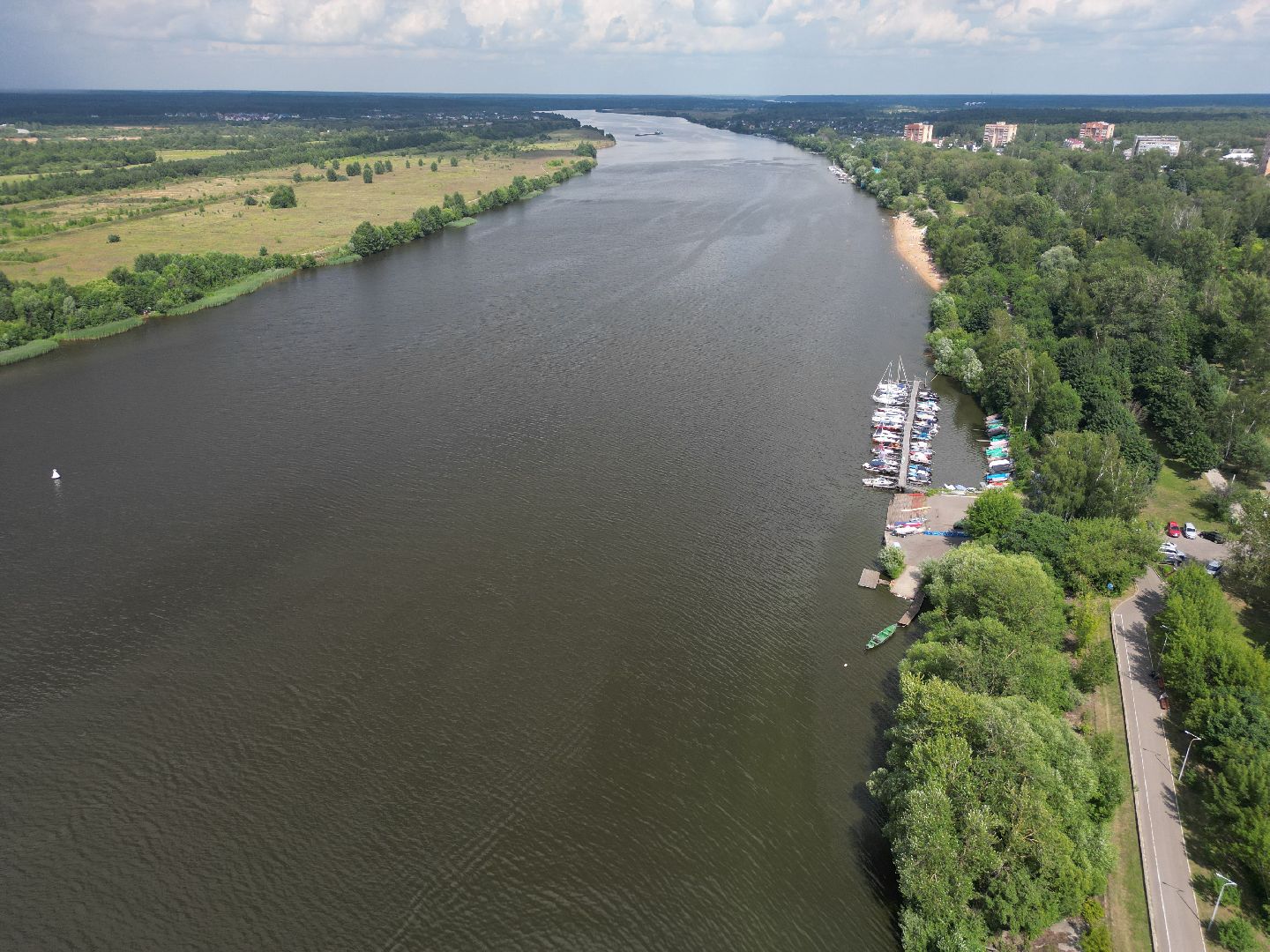 видео с коптера, дубна, набережная, благоустройство,