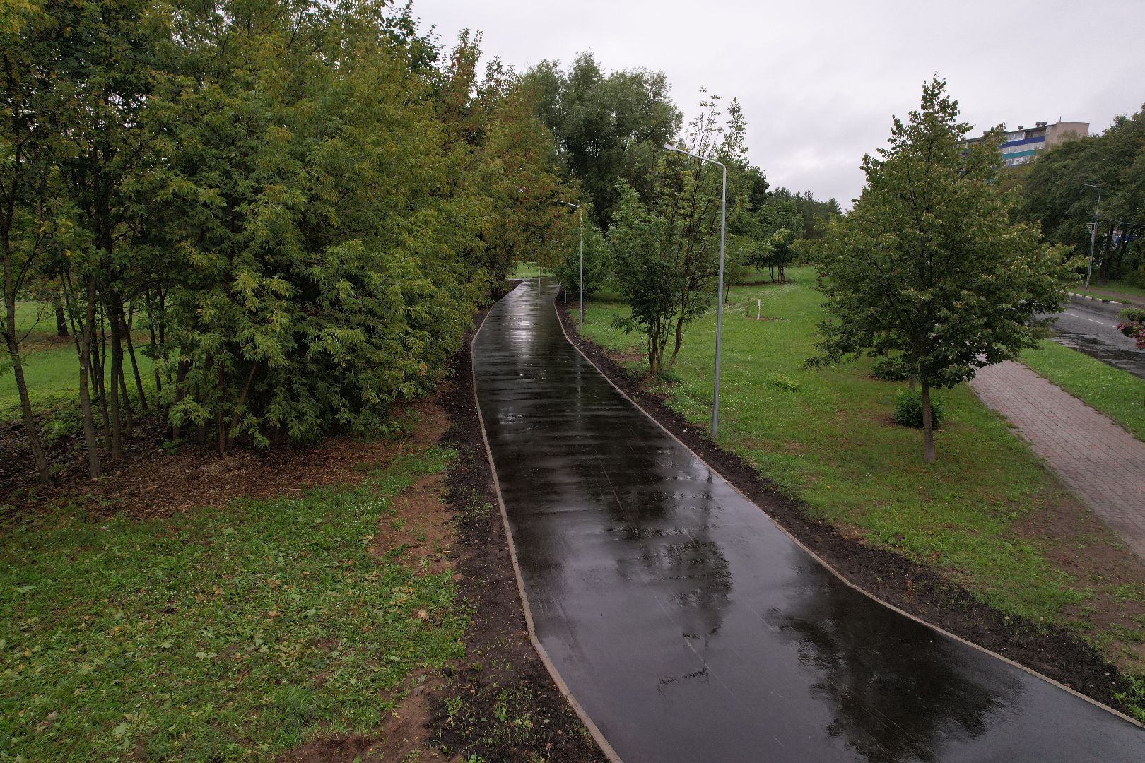 видео с коптера, дубна, набережная, благоустройство,