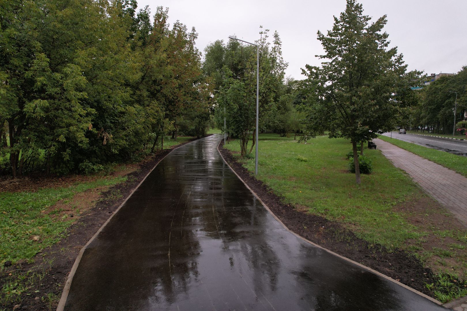 видео с коптера, дубна, набережная, благоустройство,