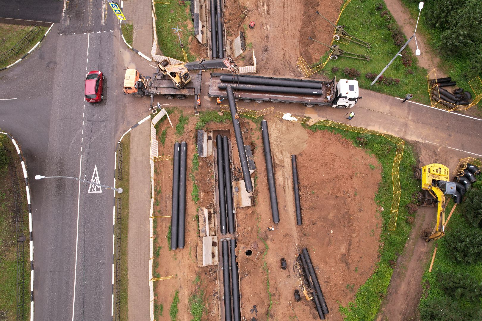 видео с коптера, дубна, жкх, телпосети, трубы,