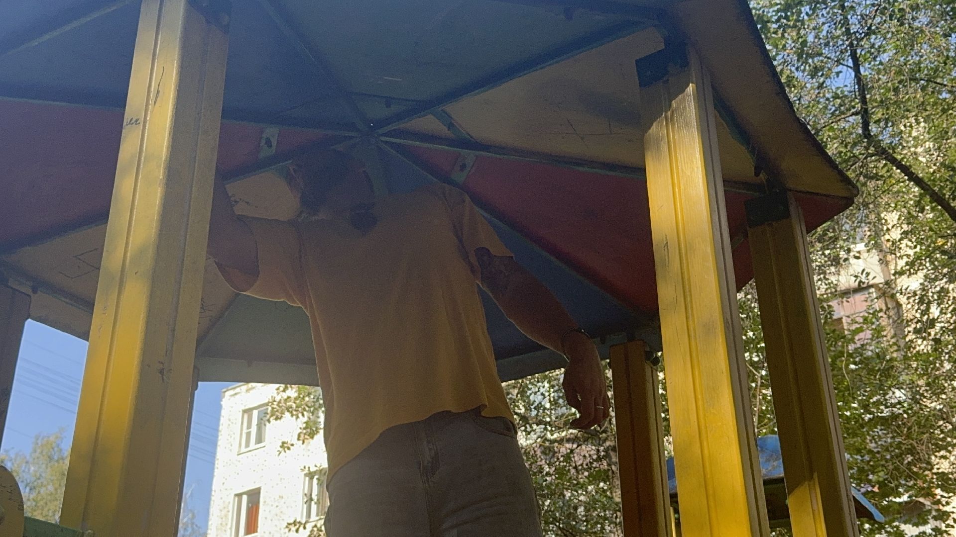 Солнечногорск, ремонт площадки, жители, Рабочие, игровая площадка,