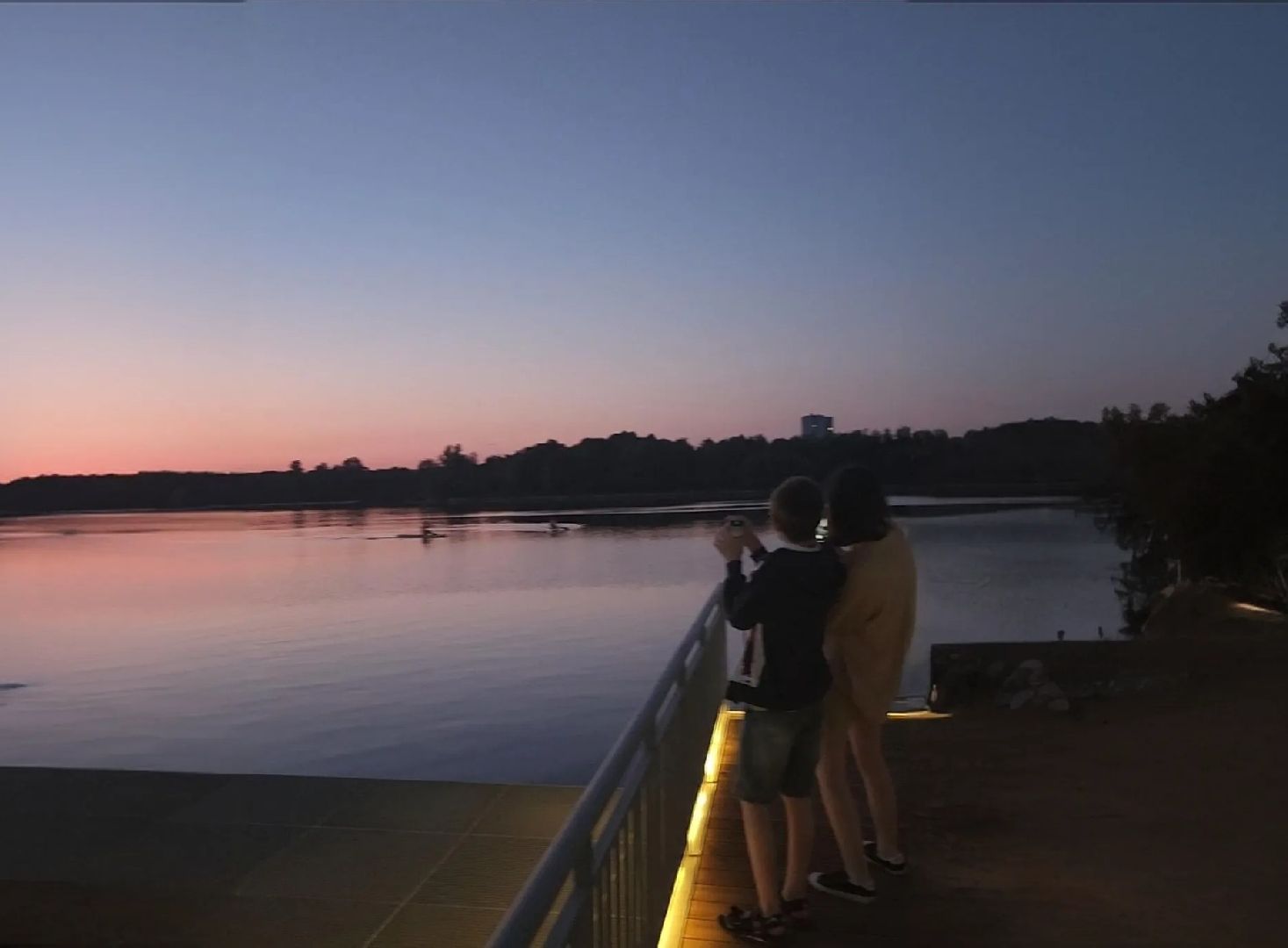 долгопрудный, котовский залив, котовские моржи, набережная, ночное освещение,