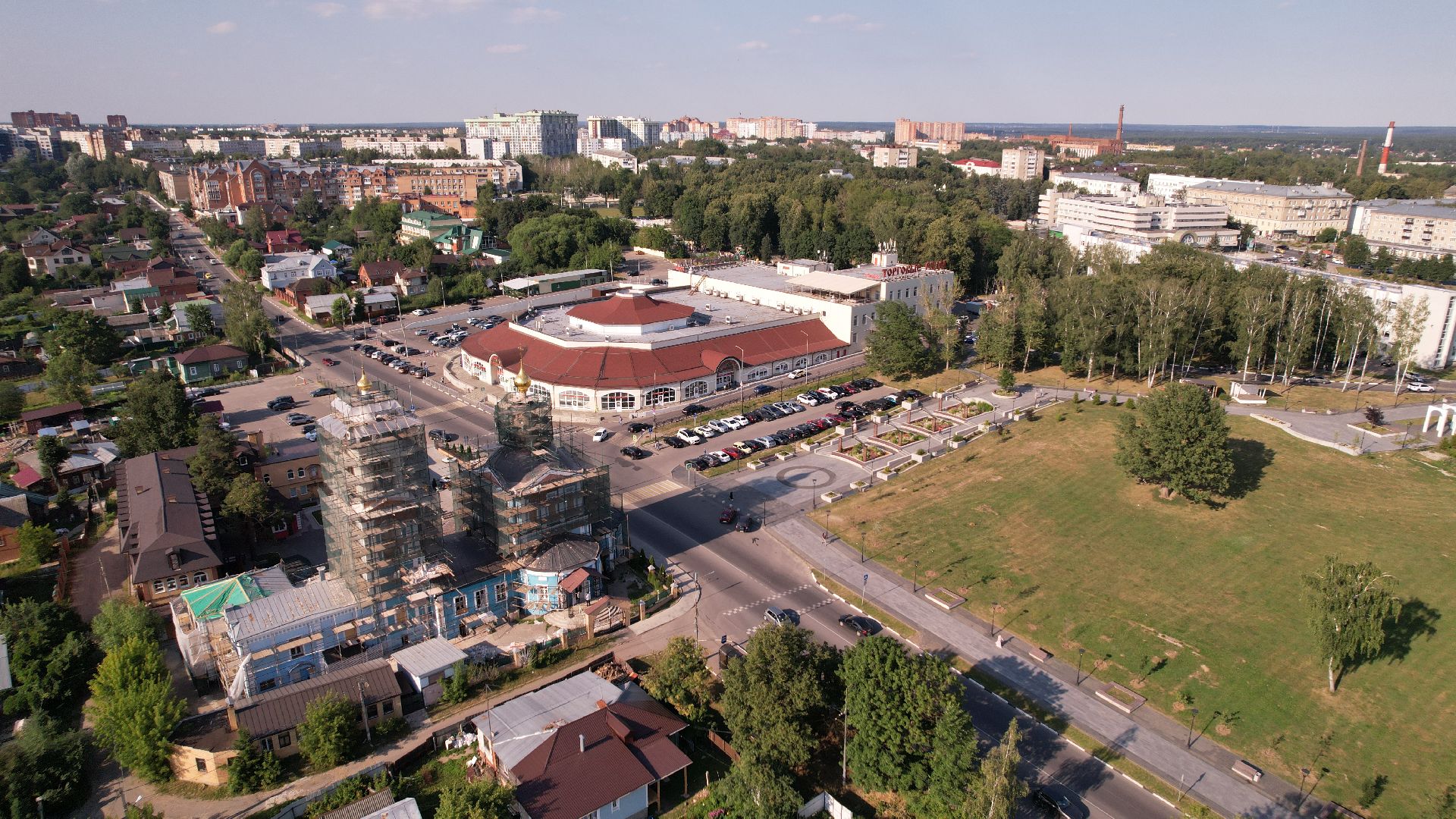 видео с коптера, благоустройство, сергиев посад,