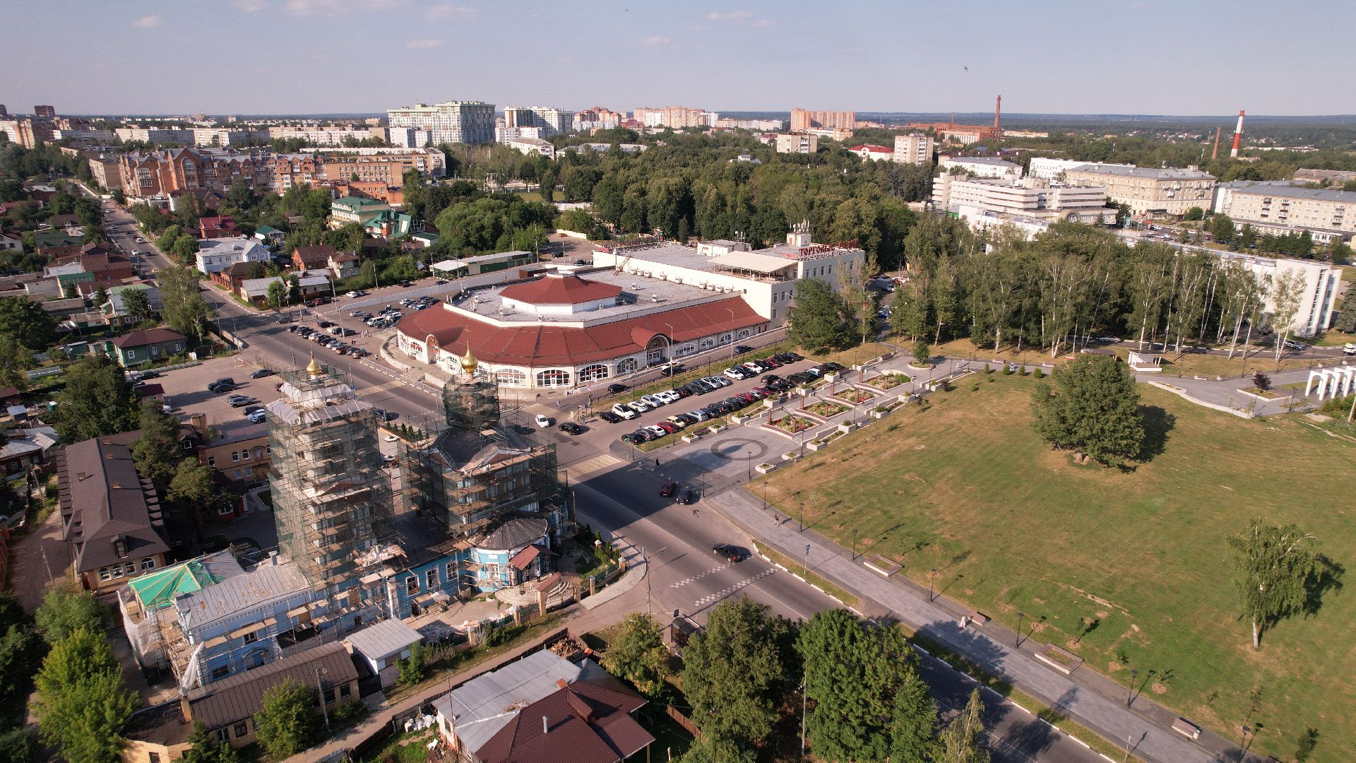 видео с коптера, благоустройство, сергиев посад,