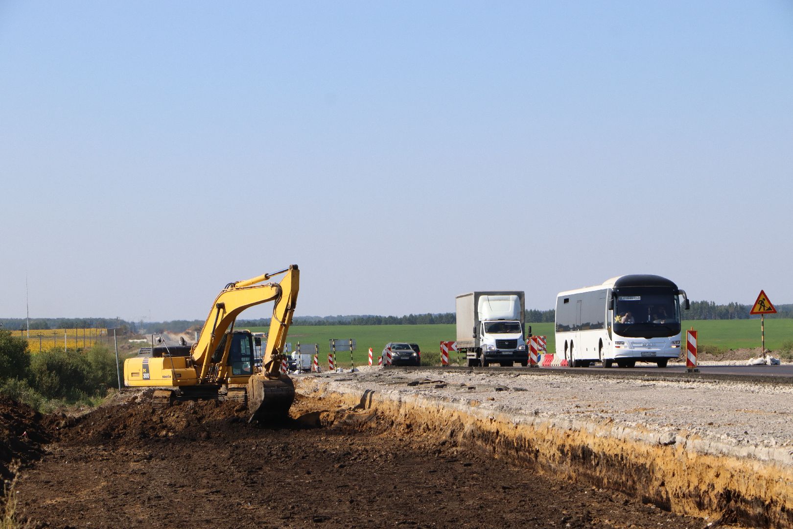 Р-22, федеральная трасса, ремонт дороги, серебряные пруды,