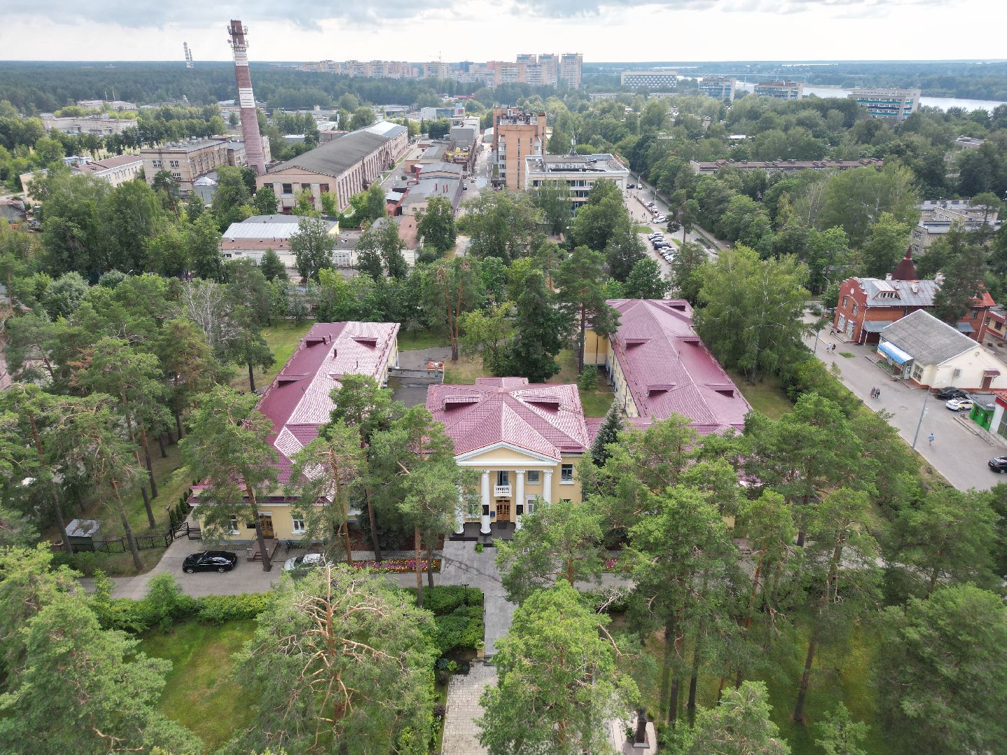 видео с коптера, дубна, институт,