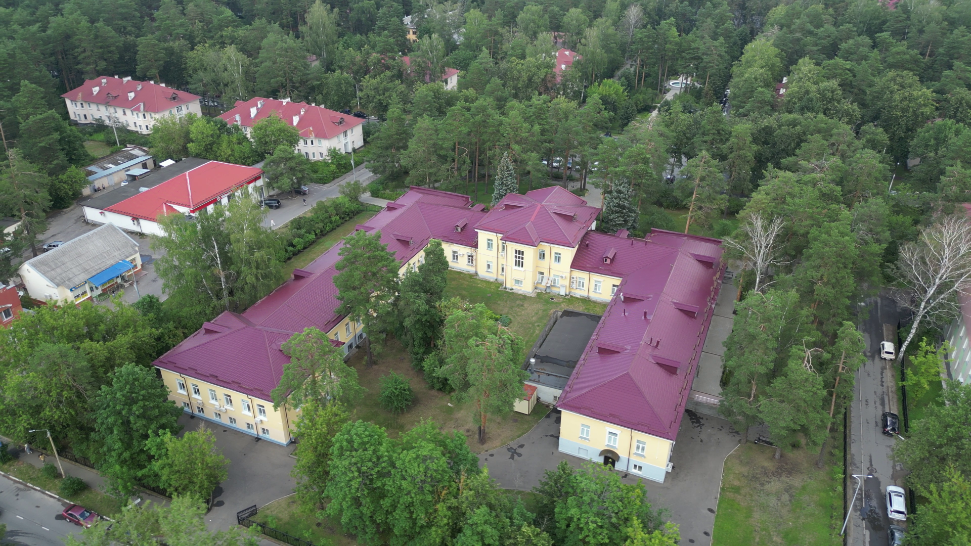 видео с коптера, дубна, институт,