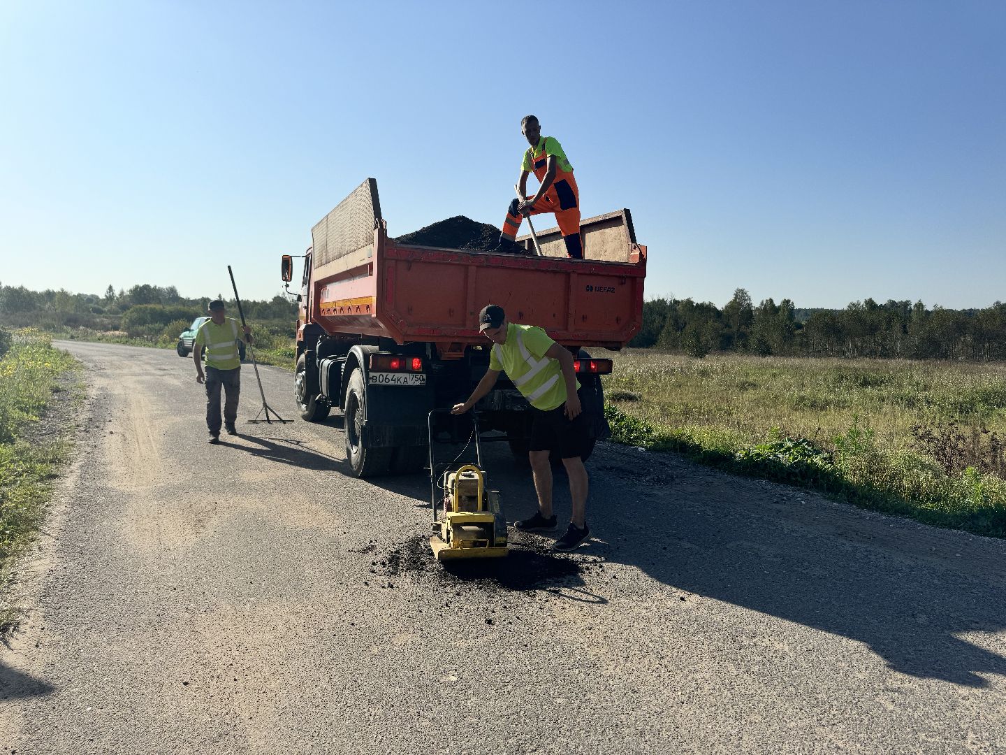 шаховская, ремонт автомобильных дорог, асфальтовая крошка,