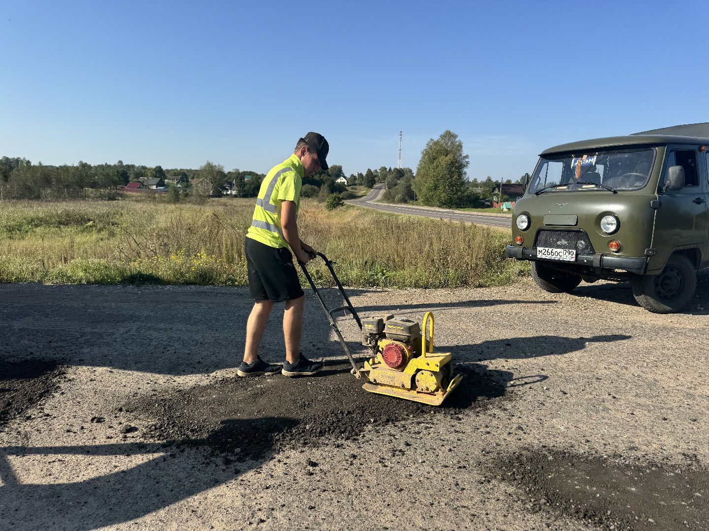 шаховская, ремонт автомобильных дорог, асфальтовая крошка,