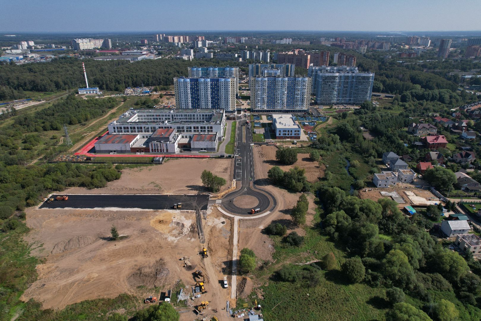 видео с коптера, лобня, лицей, строительство, школа, образование,