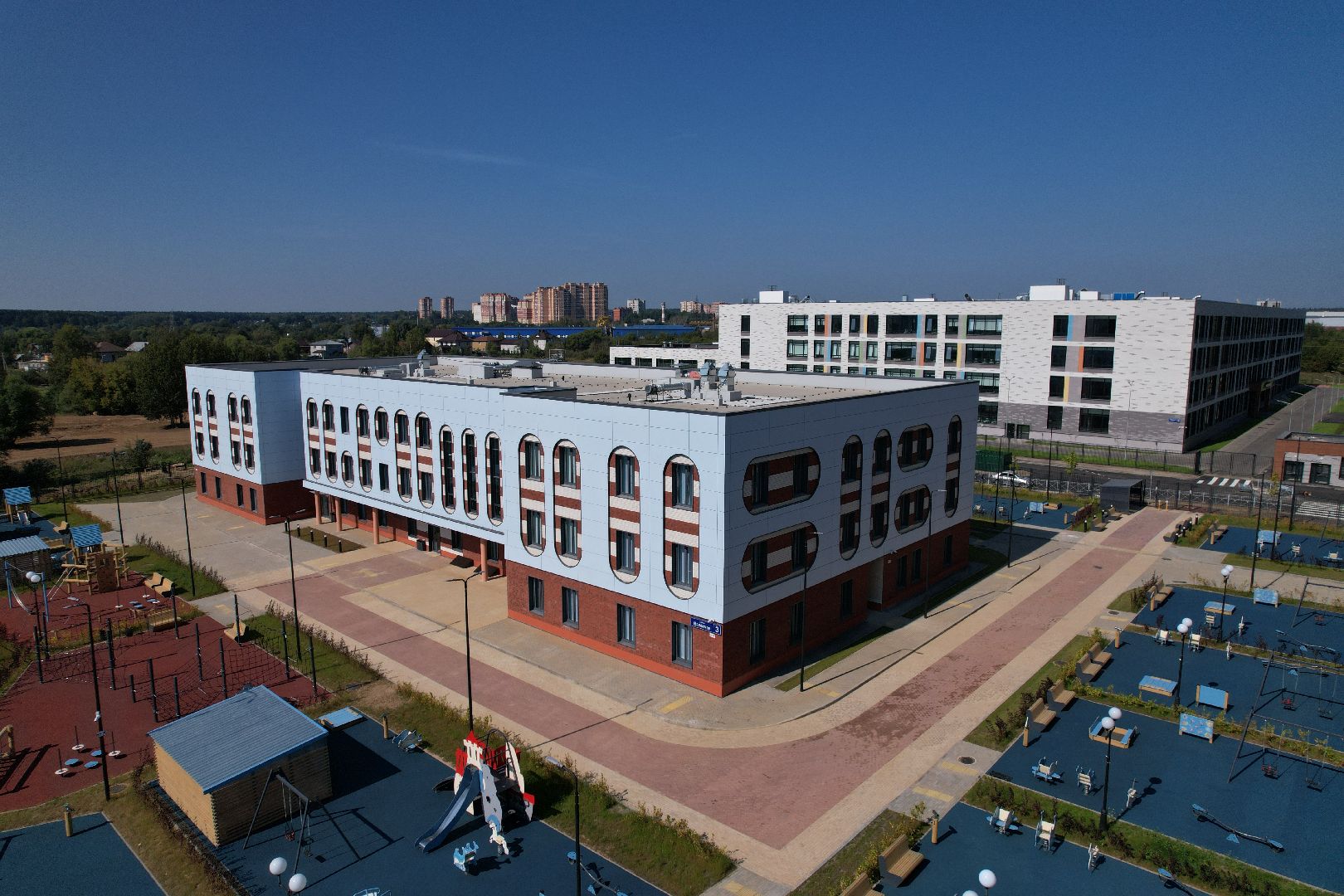 видео с коптера, лобня, лицей, строительство, школа, образование,