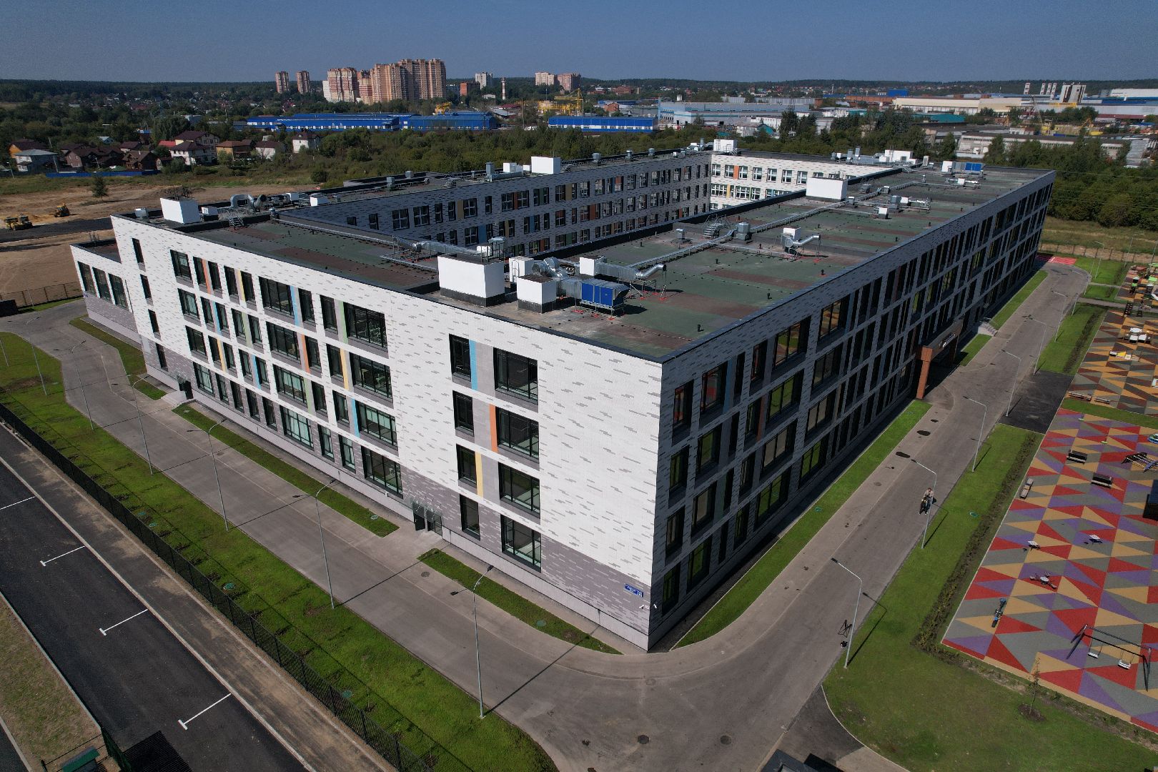 видео с коптера, лобня, лицей, строительство, школа, образование,