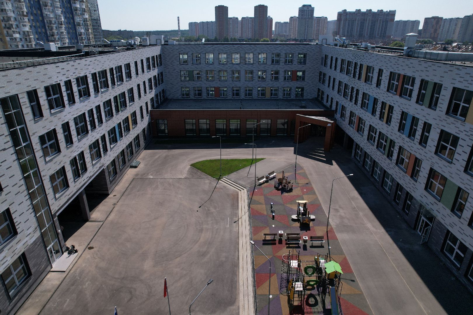 видео с коптера, лобня, лицей, строительство, школа, образование,