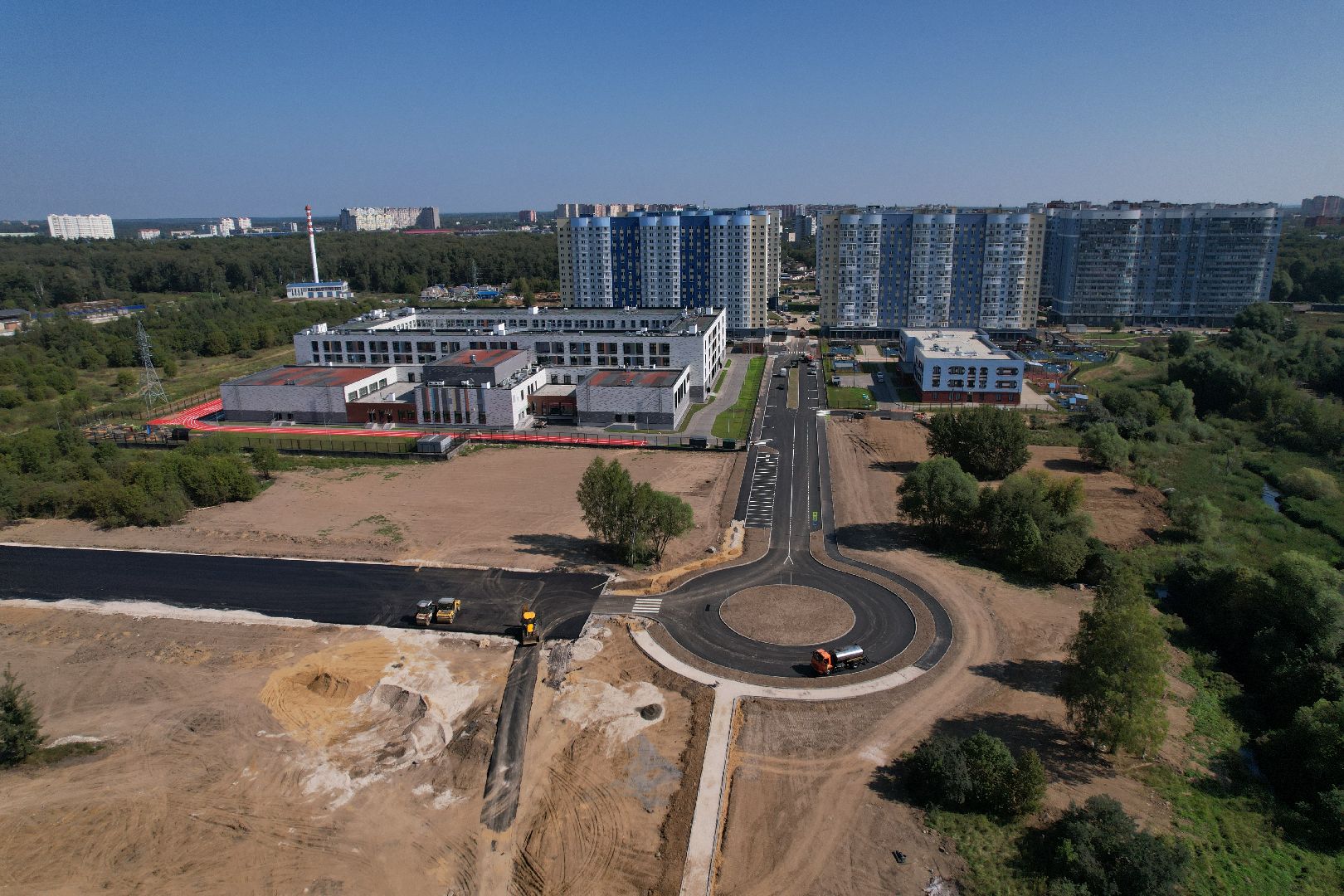 видео с коптера, лобня, лицей, строительство, школа, образование,