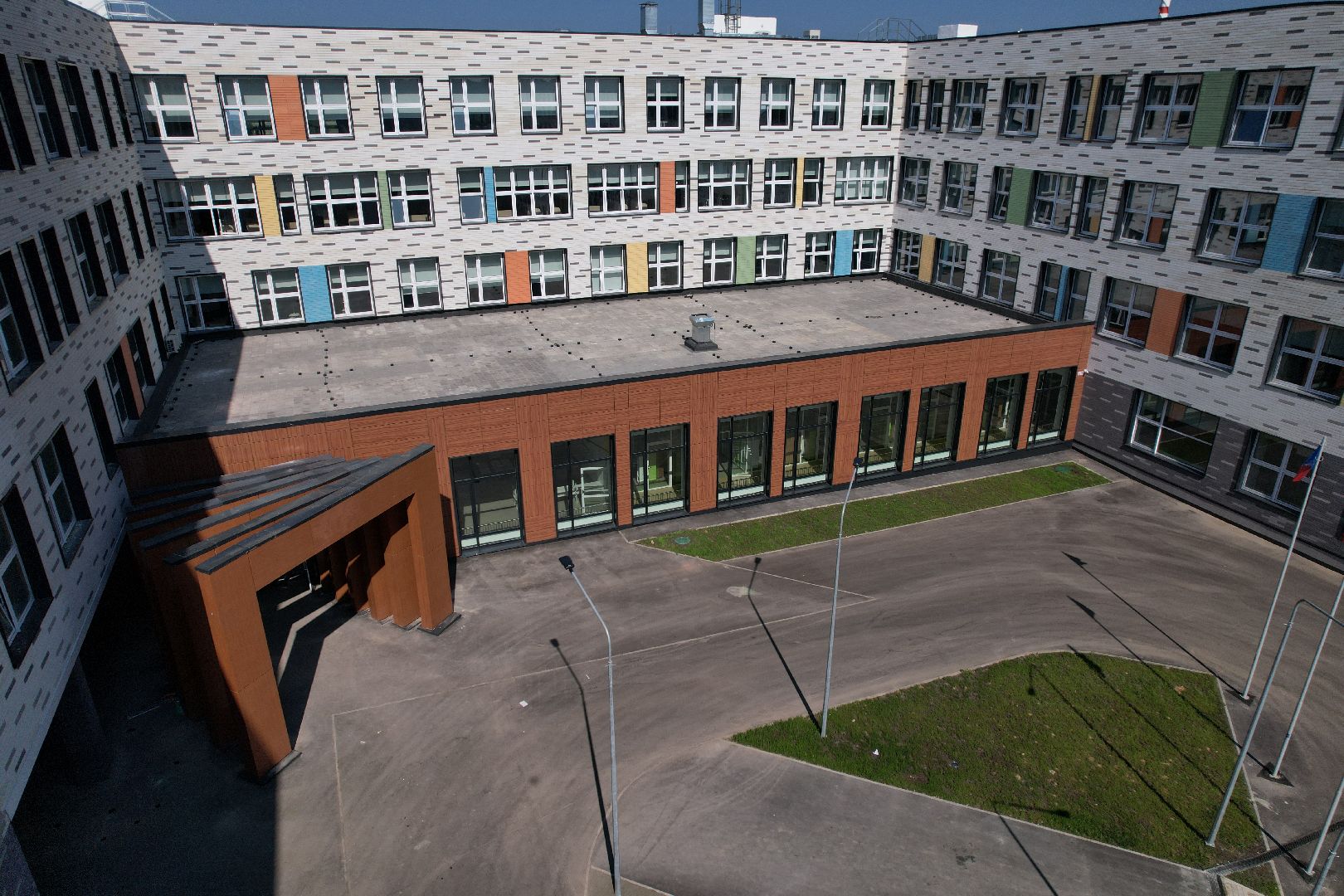 видео с коптера, лобня, лицей, строительство, школа, образование,