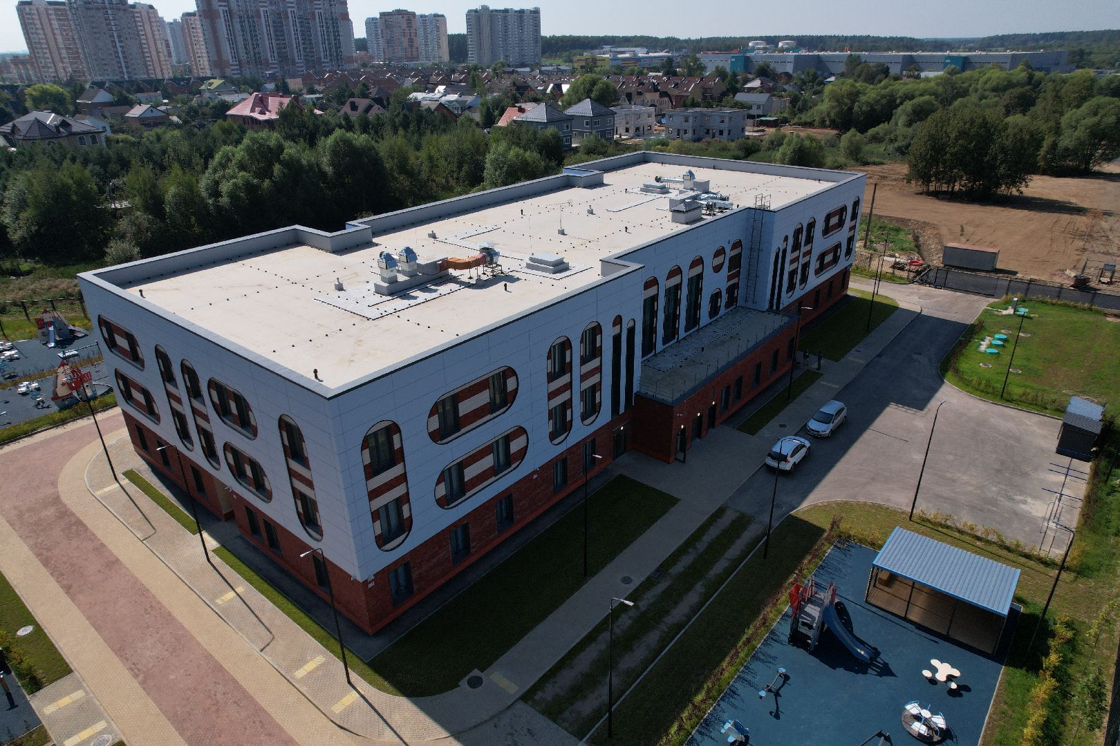 видео с коптера, лобня, лицей, строительство, школа, образование,