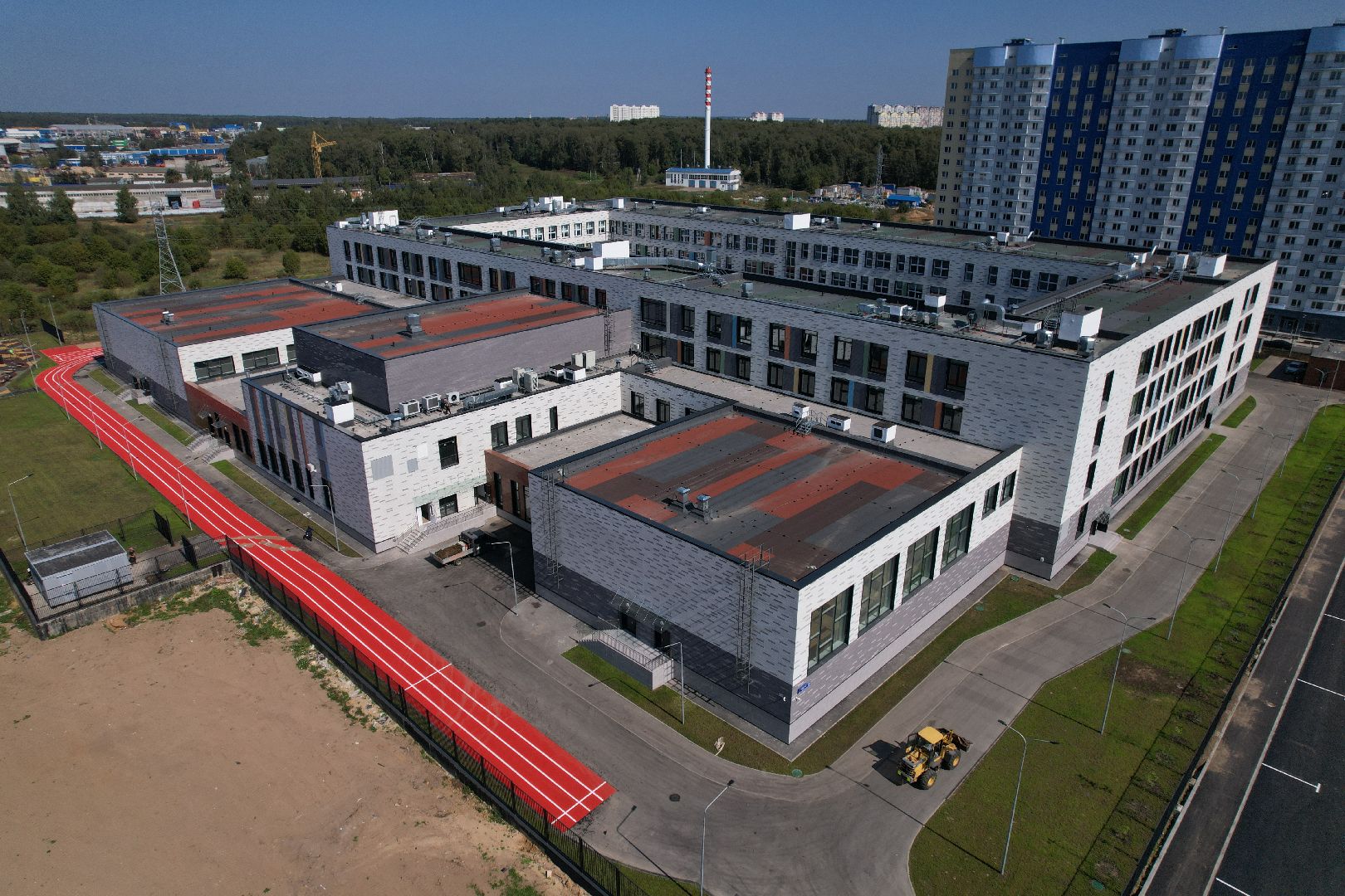 видео с коптера, лобня, лицей, строительство, школа, образование,