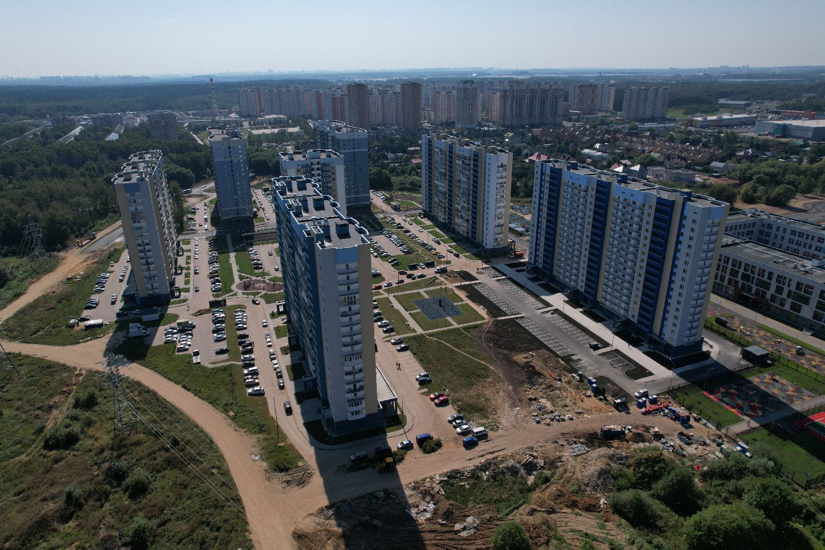 видео с коптера, лобня, лицей, строительство, школа, образование,