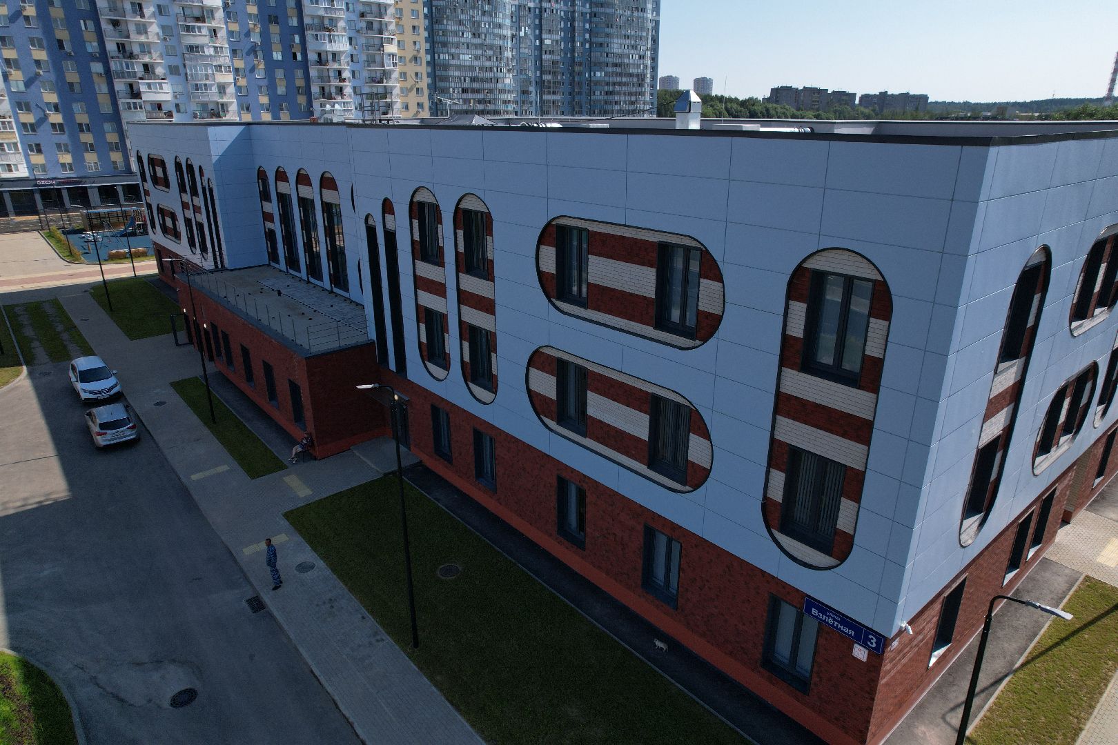 видео с коптера, лобня, лицей, строительство, школа, образование,