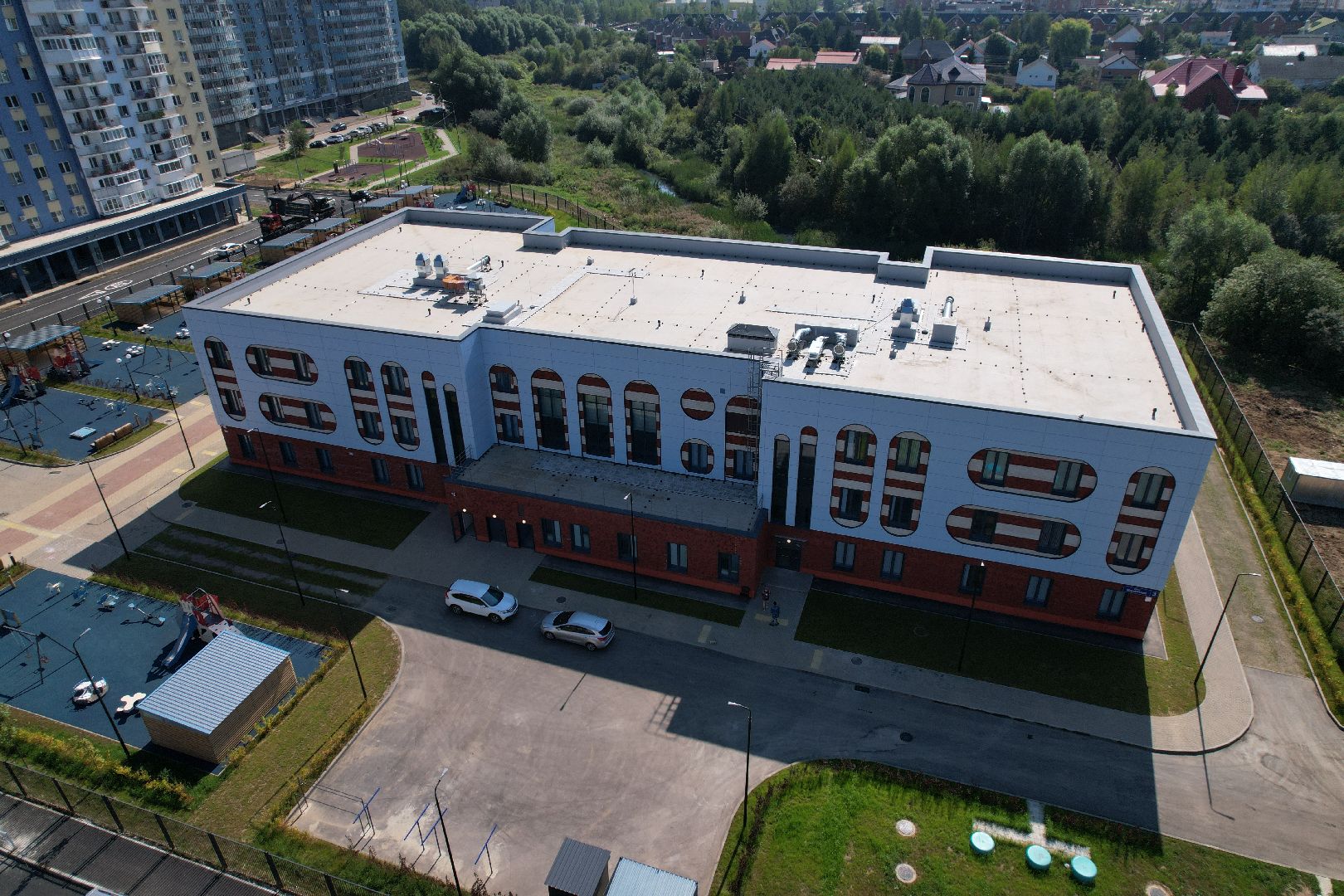 видео с коптера, лобня, лицей, строительство, школа, образование,