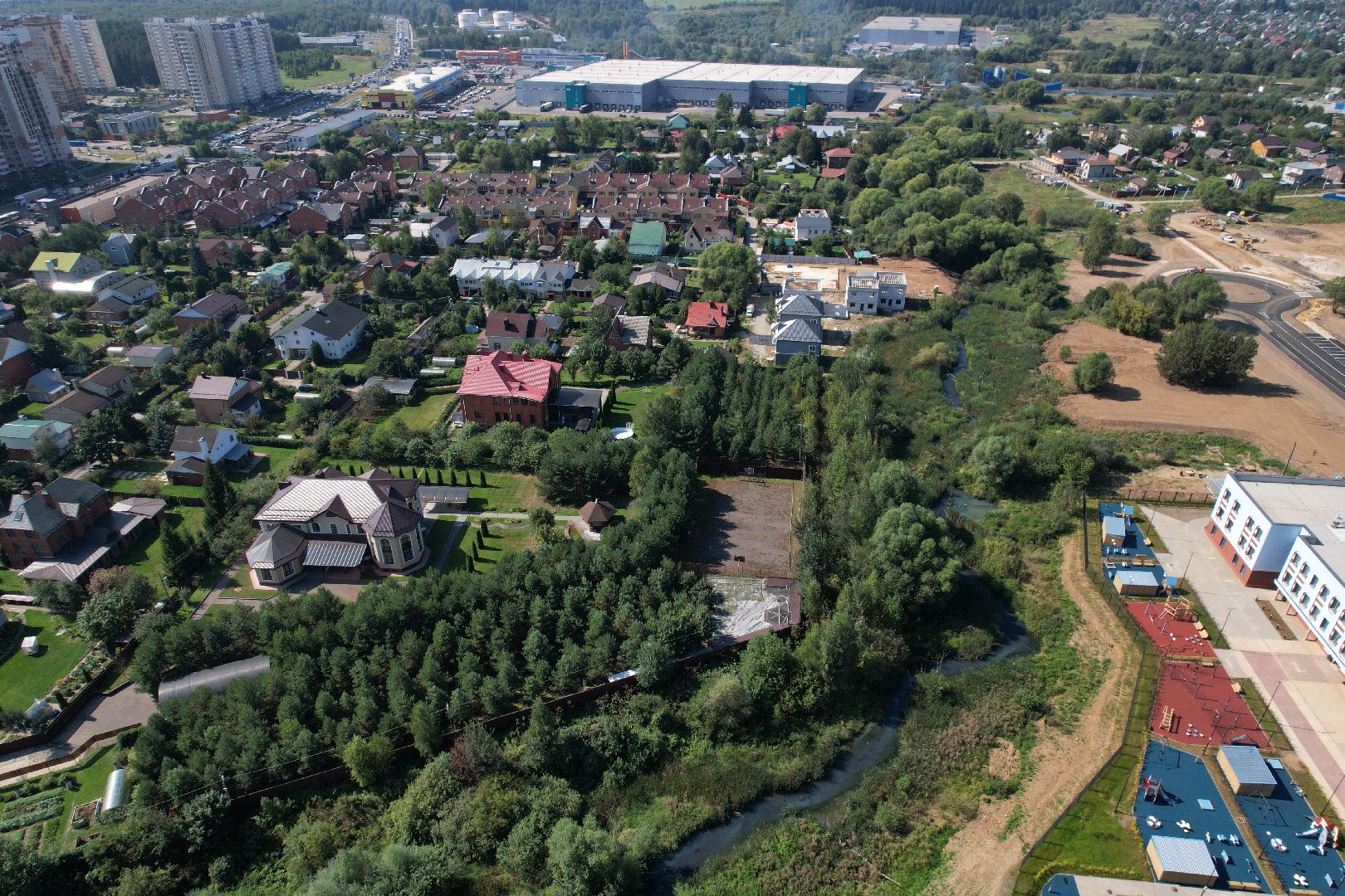 видео с коптера, лобня, лицей, строительство, школа, образование,