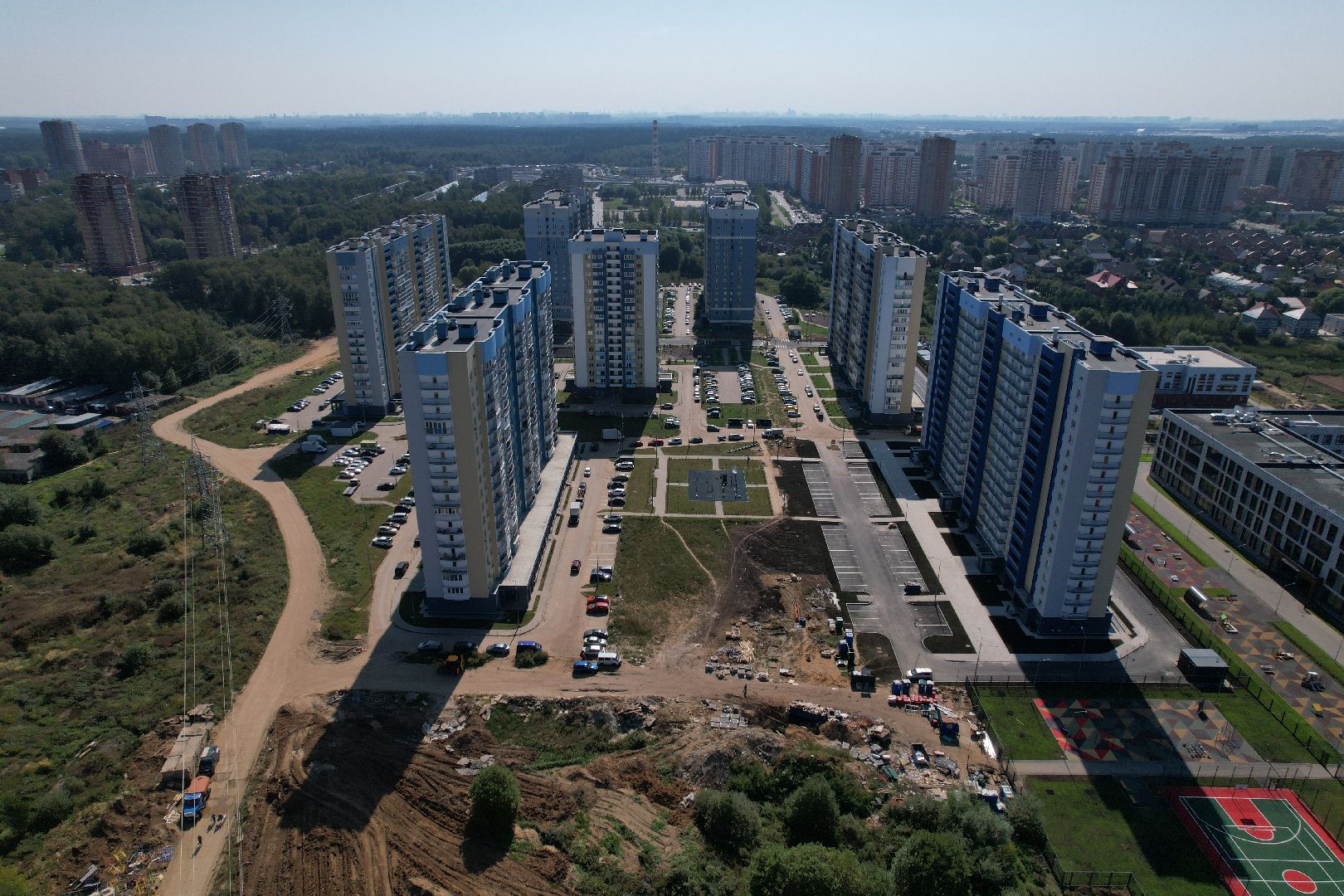 видео с коптера, лобня, лицей, строительство, школа, образование,