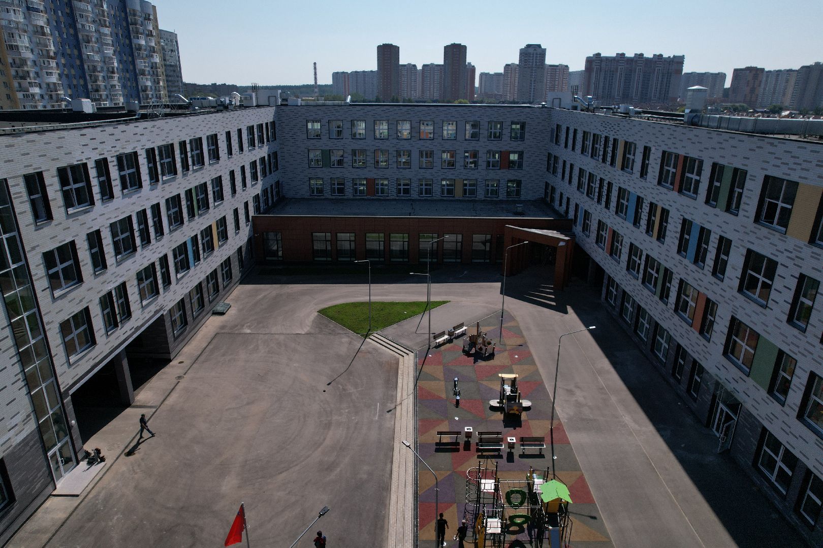 видео с коптера, лобня, лицей, строительство, школа, образование,