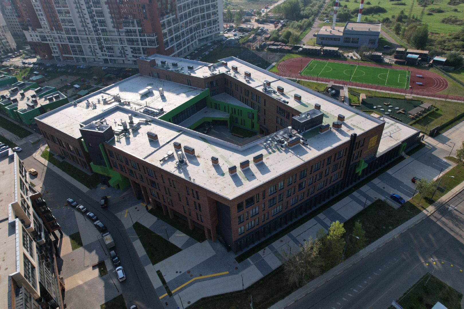 видео с коптера, отрада, школа,