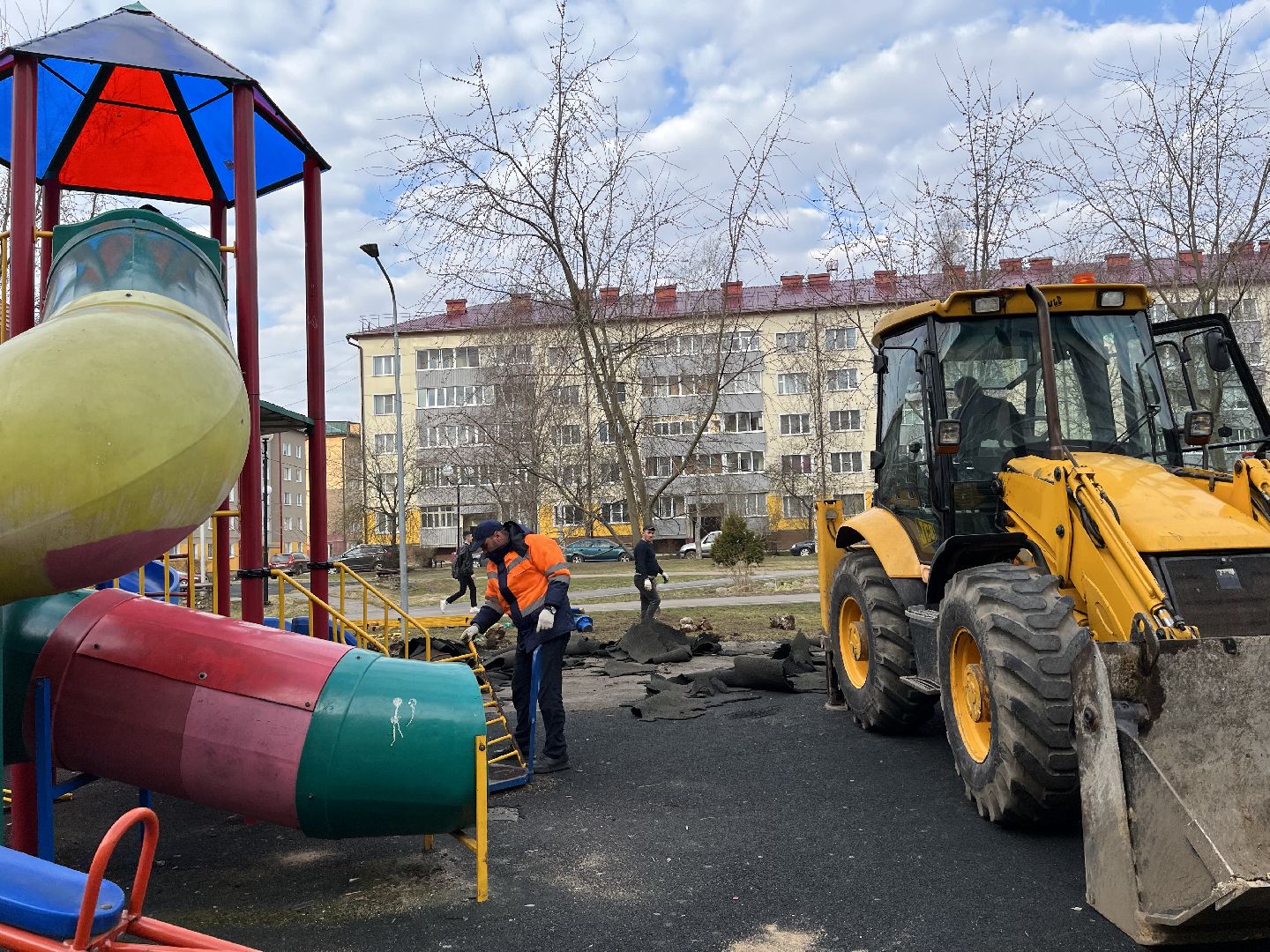 Шаховская, детская площадка, демонтаж