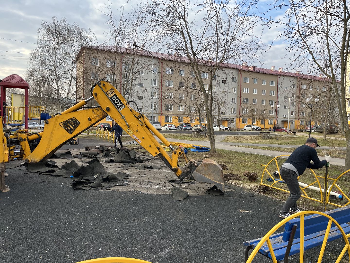 Шаховская, детская площадка, демонтаж