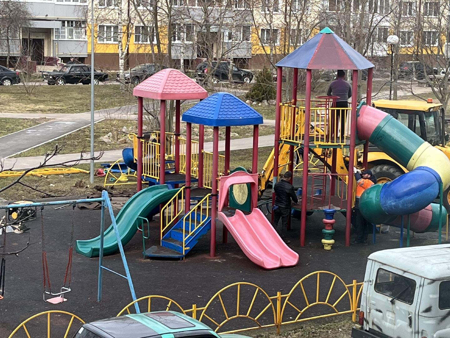 Шаховская, детская площадка, демонтаж