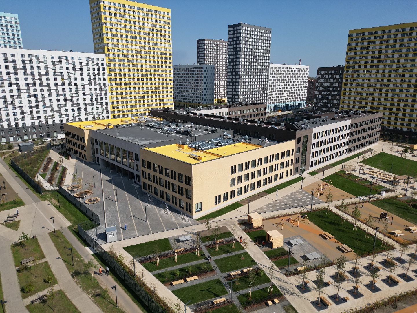 видео с коптера, школа, мытищи,