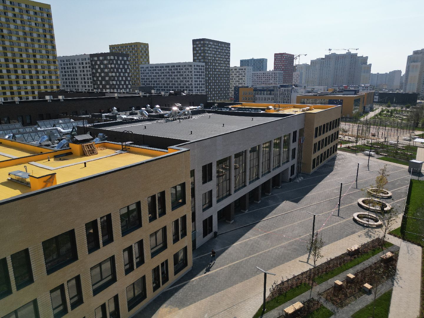 видео с коптера, школа, мытищи,