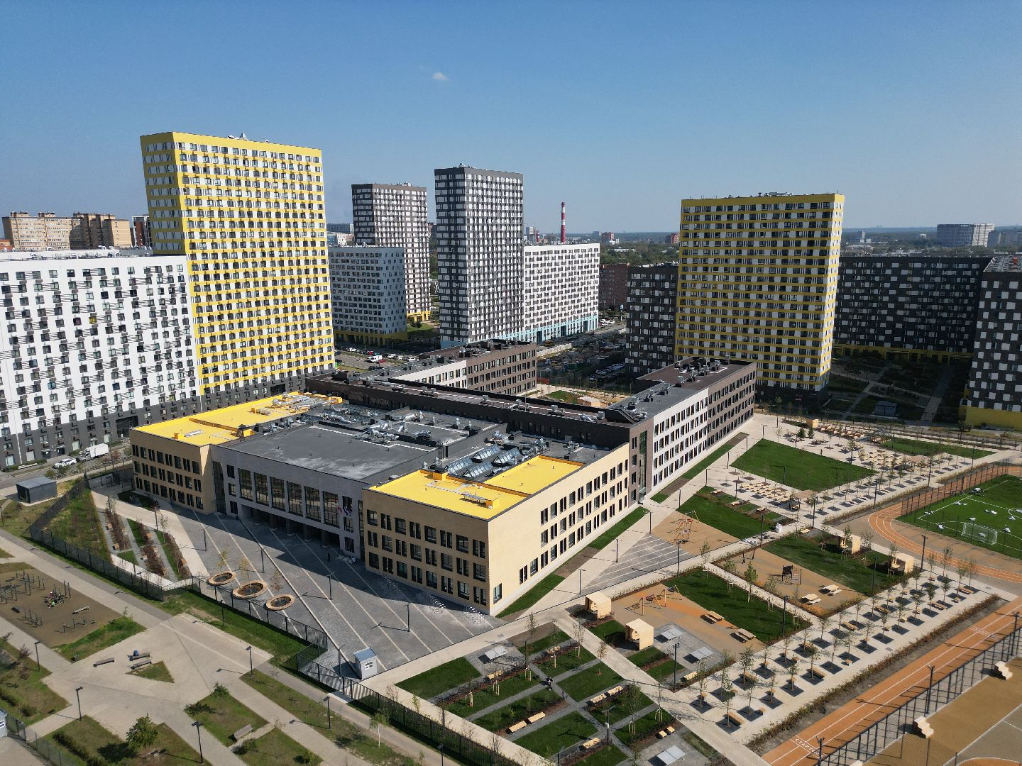 видео с коптера, школа, мытищи,