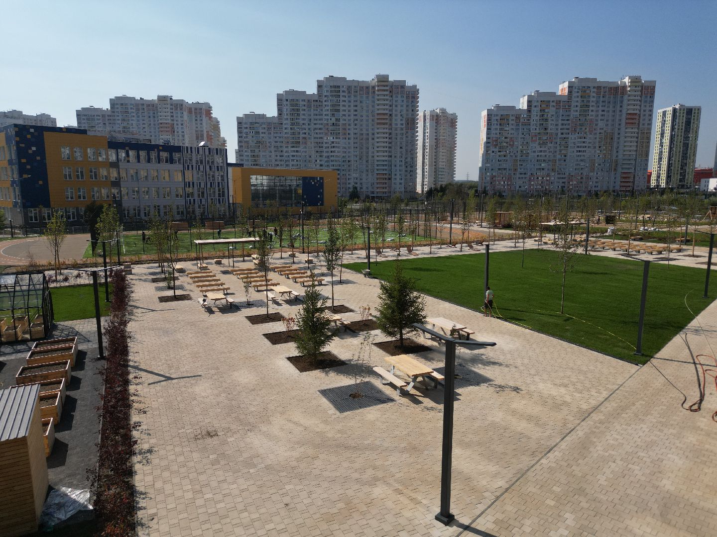 видео с коптера, школа, мытищи,