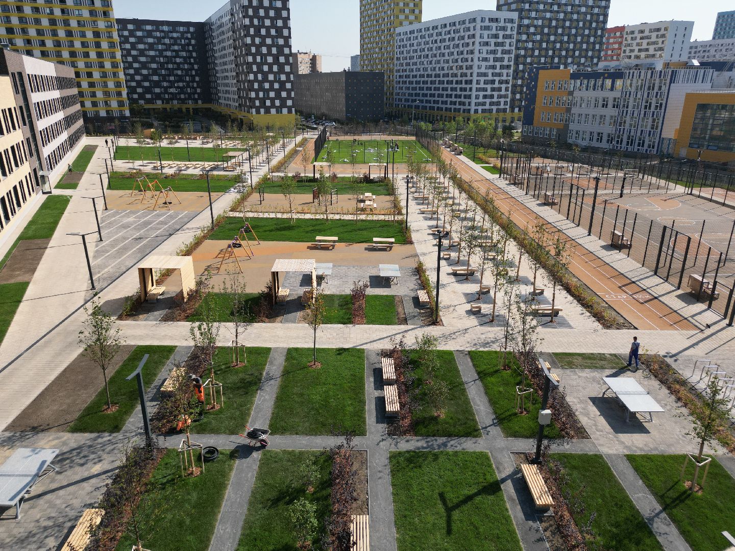 видео с коптера, школа, мытищи,