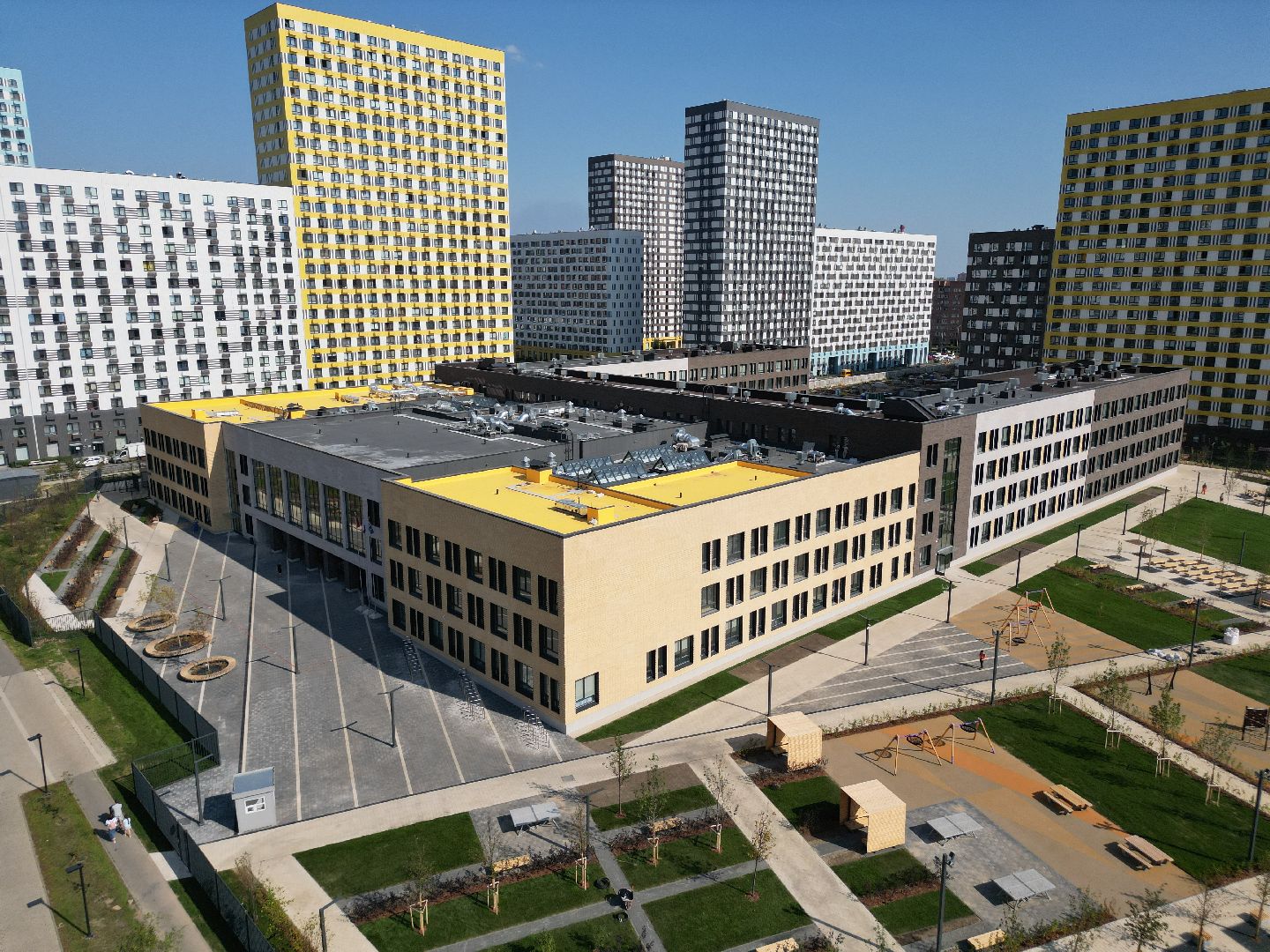 видео с коптера, школа, мытищи,